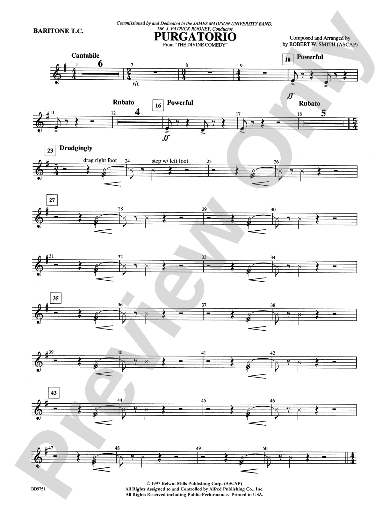 Purgatorio (from The Divine Comedy): Baritone T.C.