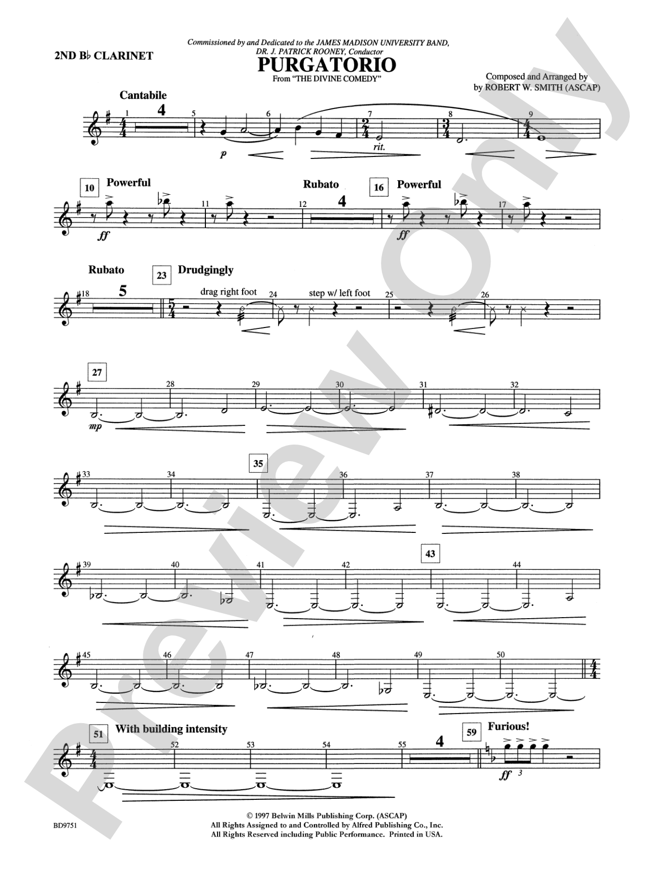 Purgatorio (from The Divine Comedy): 2nd B-flat Clarinet