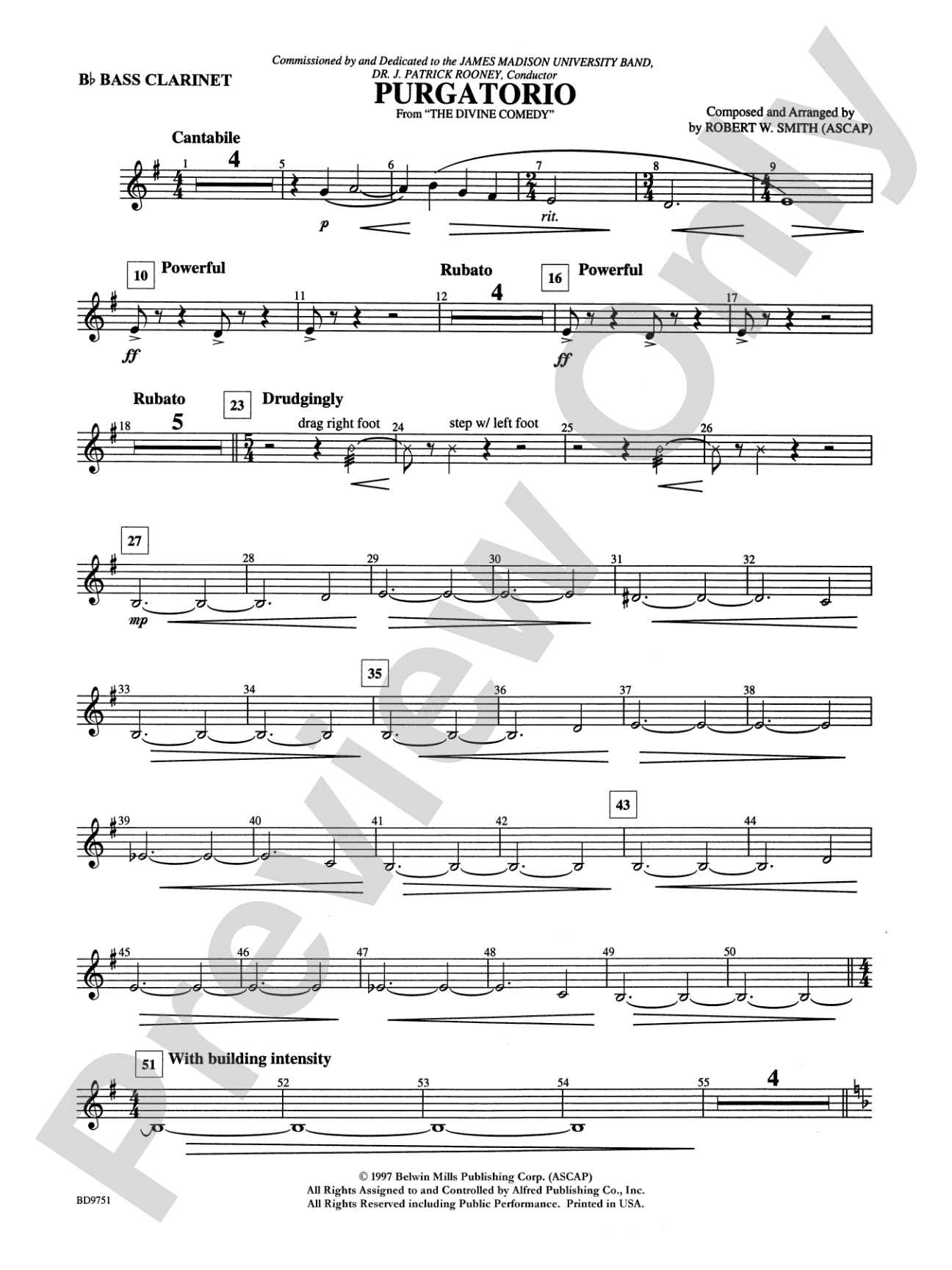 Purgatorio (from The Divine Comedy): B-flat Bass Clarinet