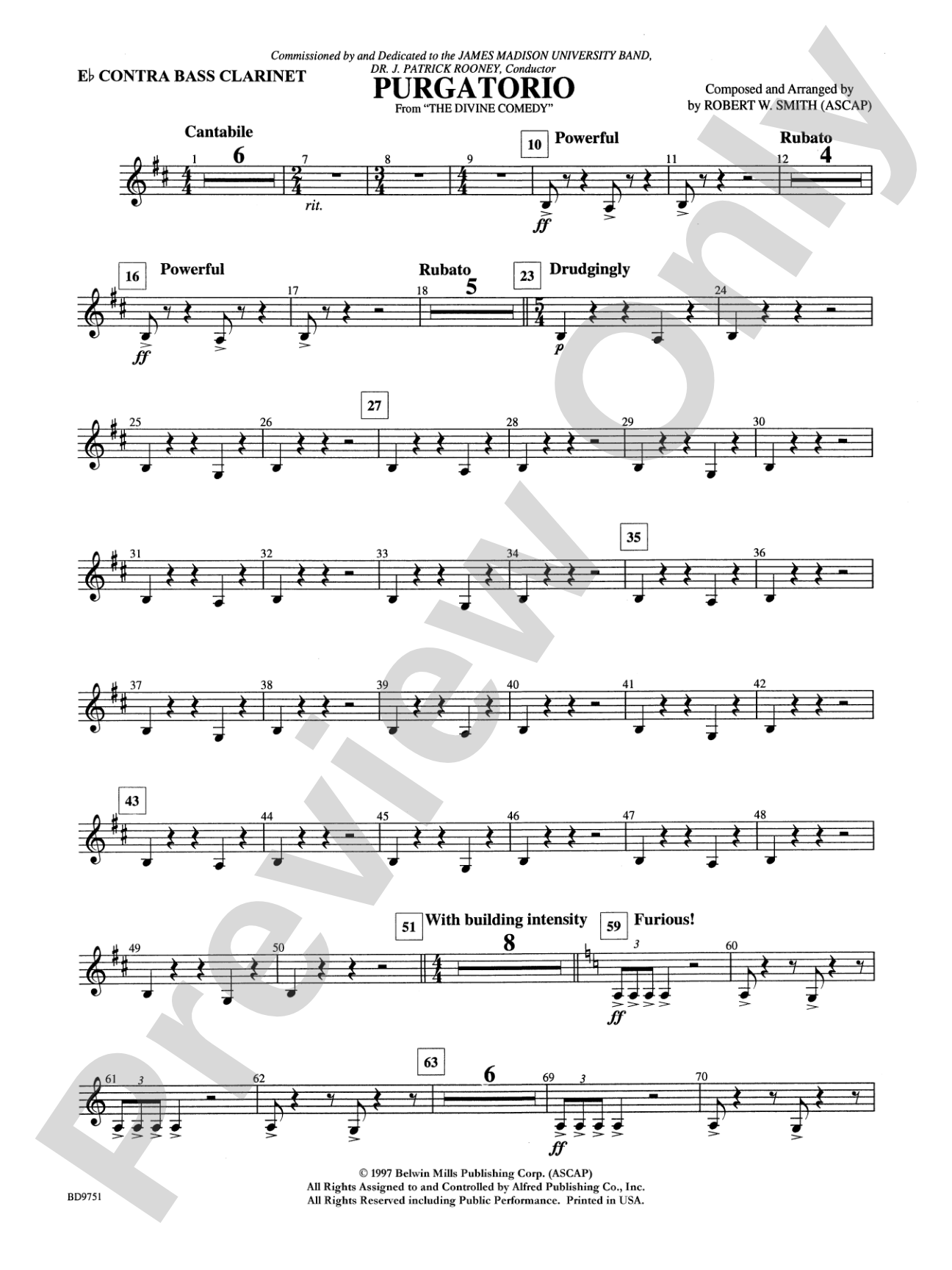 Purgatorio (from The Divine Comedy): E-flat Contrabass Clarinet