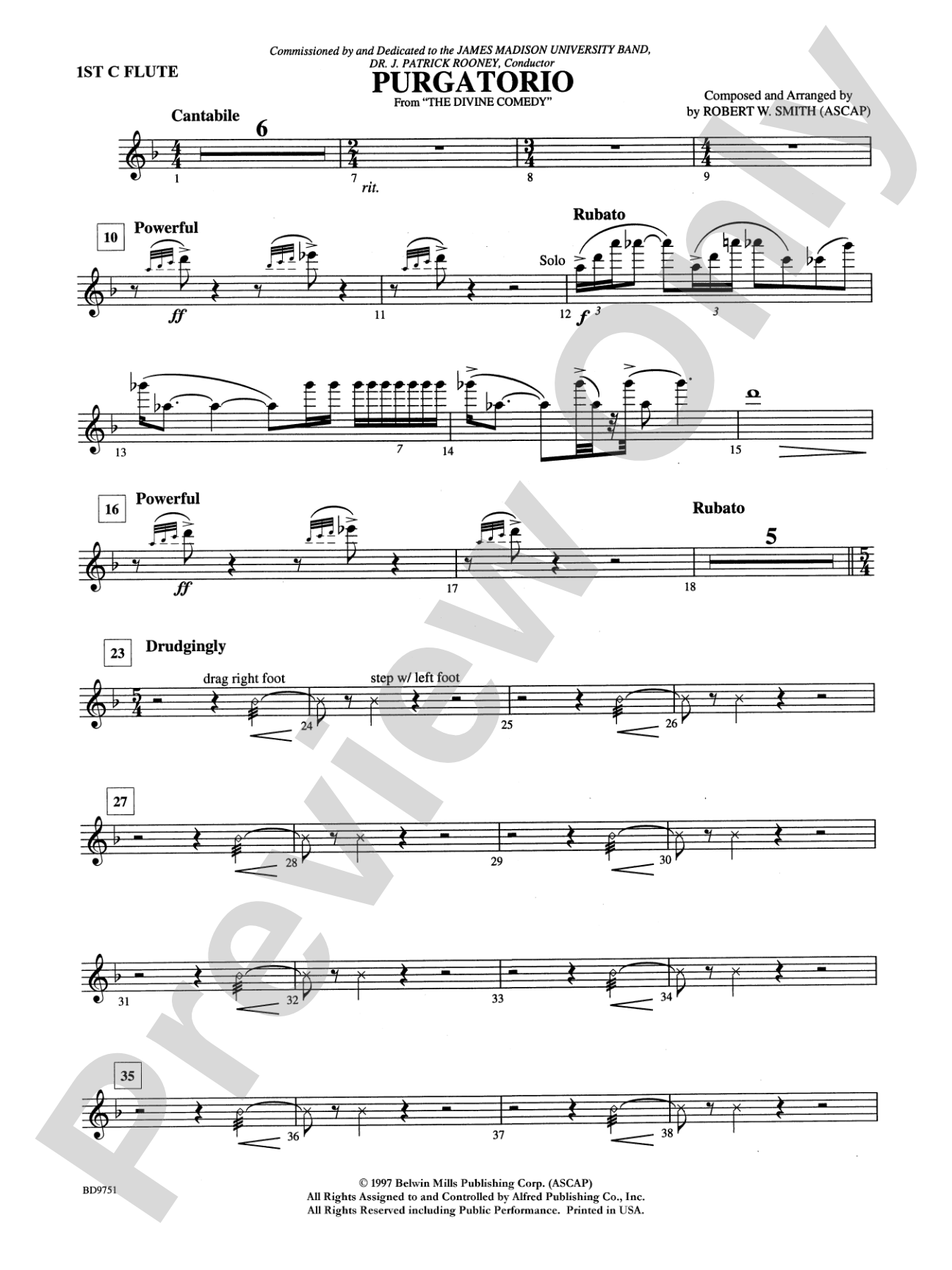 Purgatorio (from The Divine Comedy): Flute