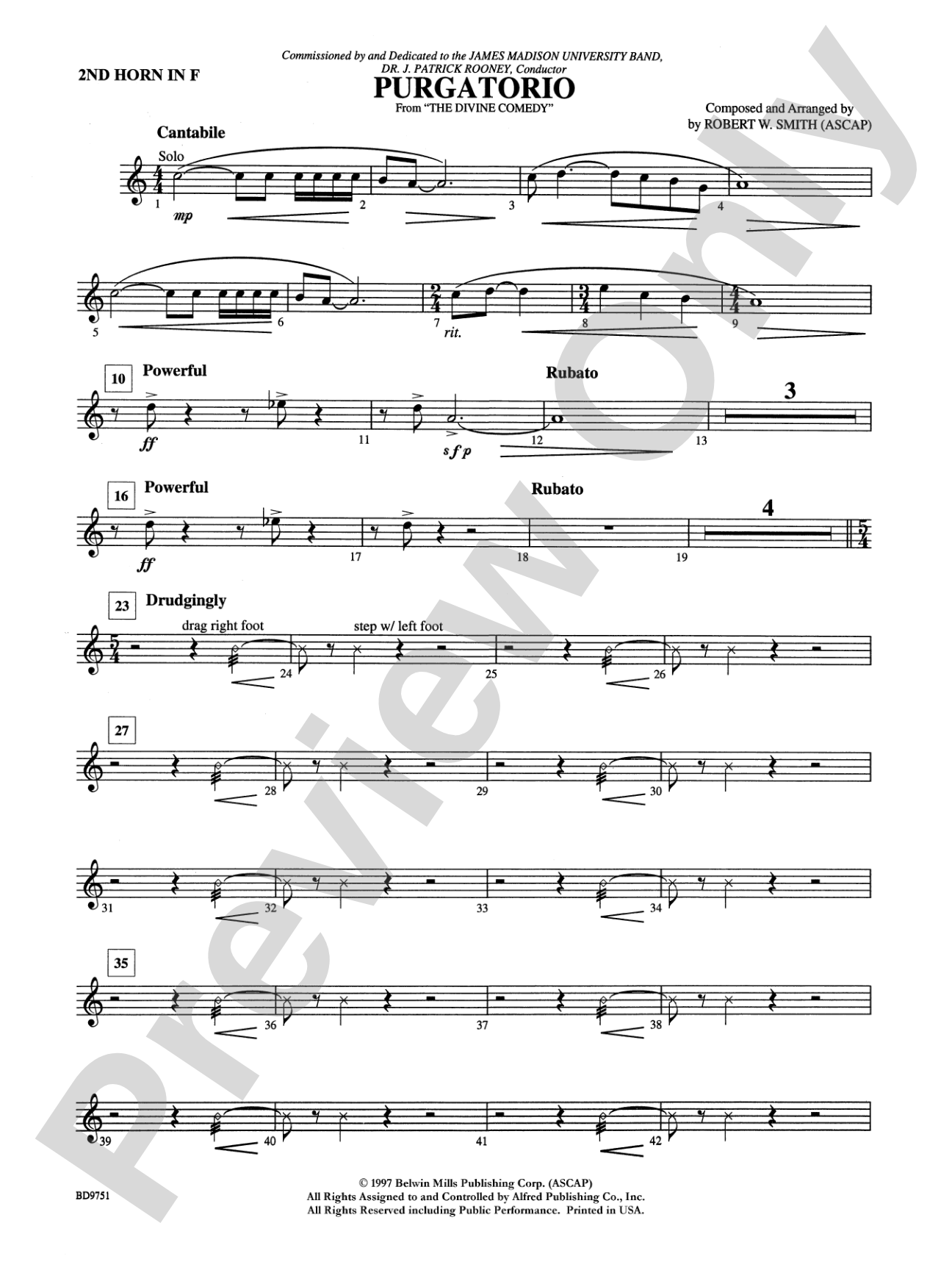 Purgatorio (from The Divine Comedy): 2nd F Horn