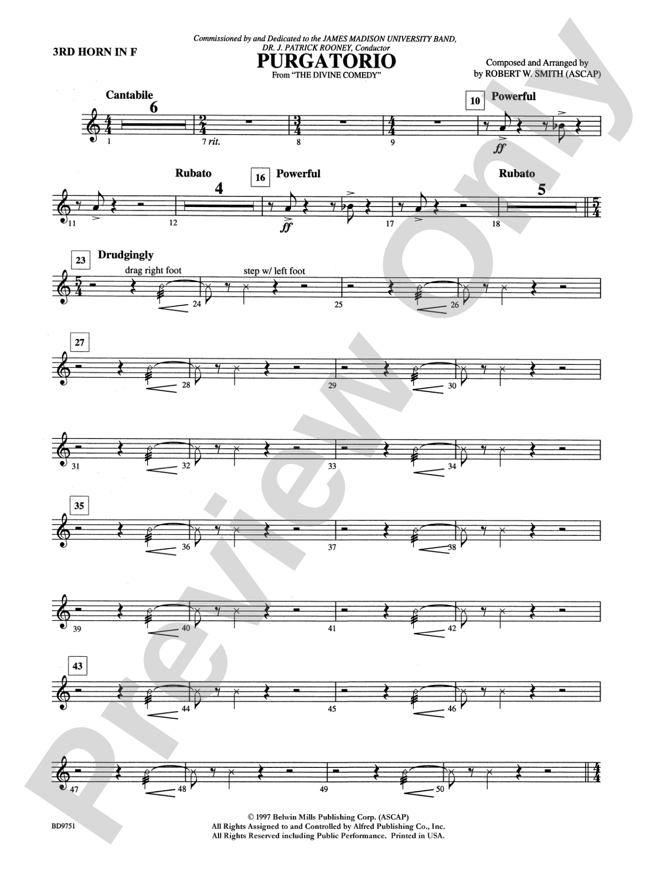 Purgatorio (from The Divine Comedy): 3rd F Horn