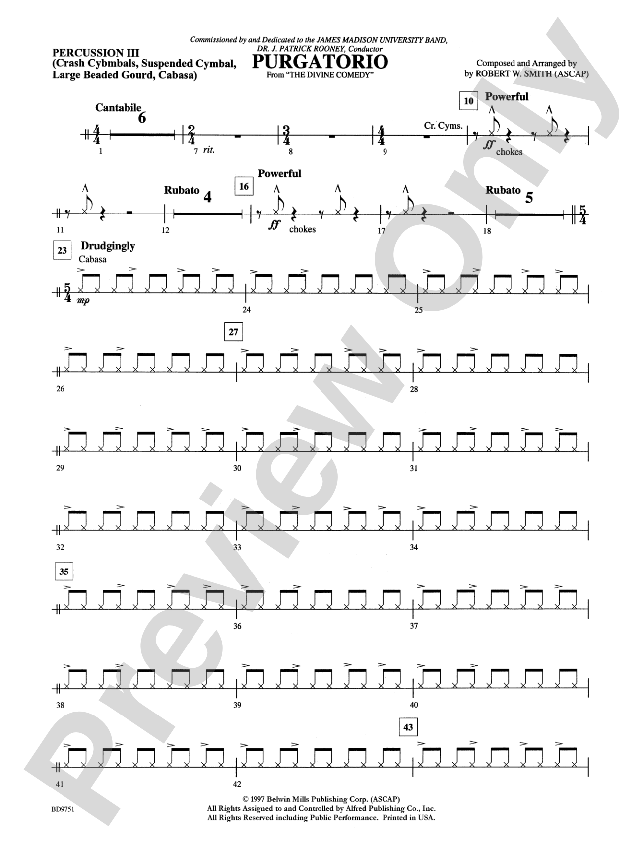 Purgatorio (from The Divine Comedy): 3rd Percussion