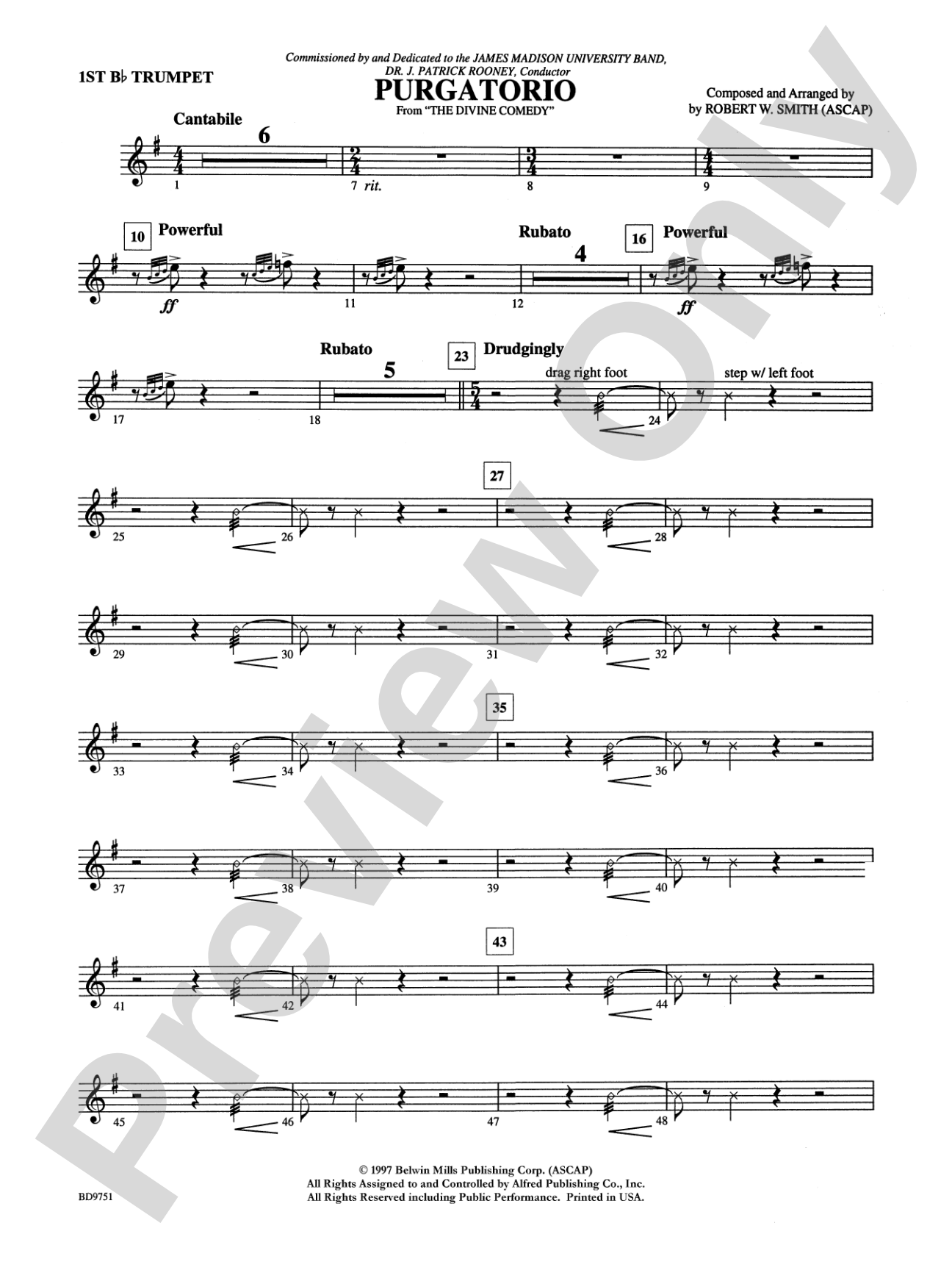 Purgatorio (from The Divine Comedy): 1st B-flat Trumpet