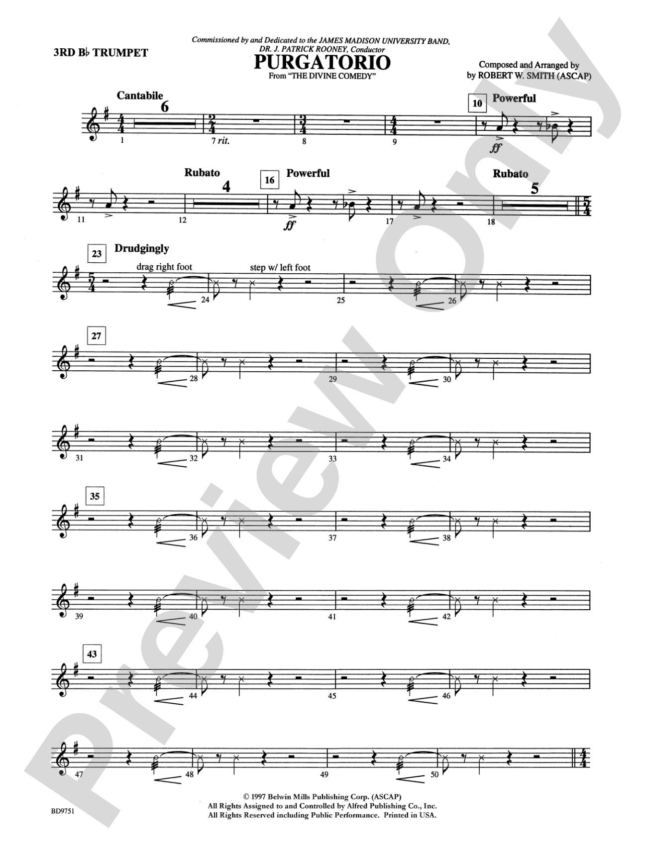 Purgatorio (from The Divine Comedy): 3rd B-flat Trumpet