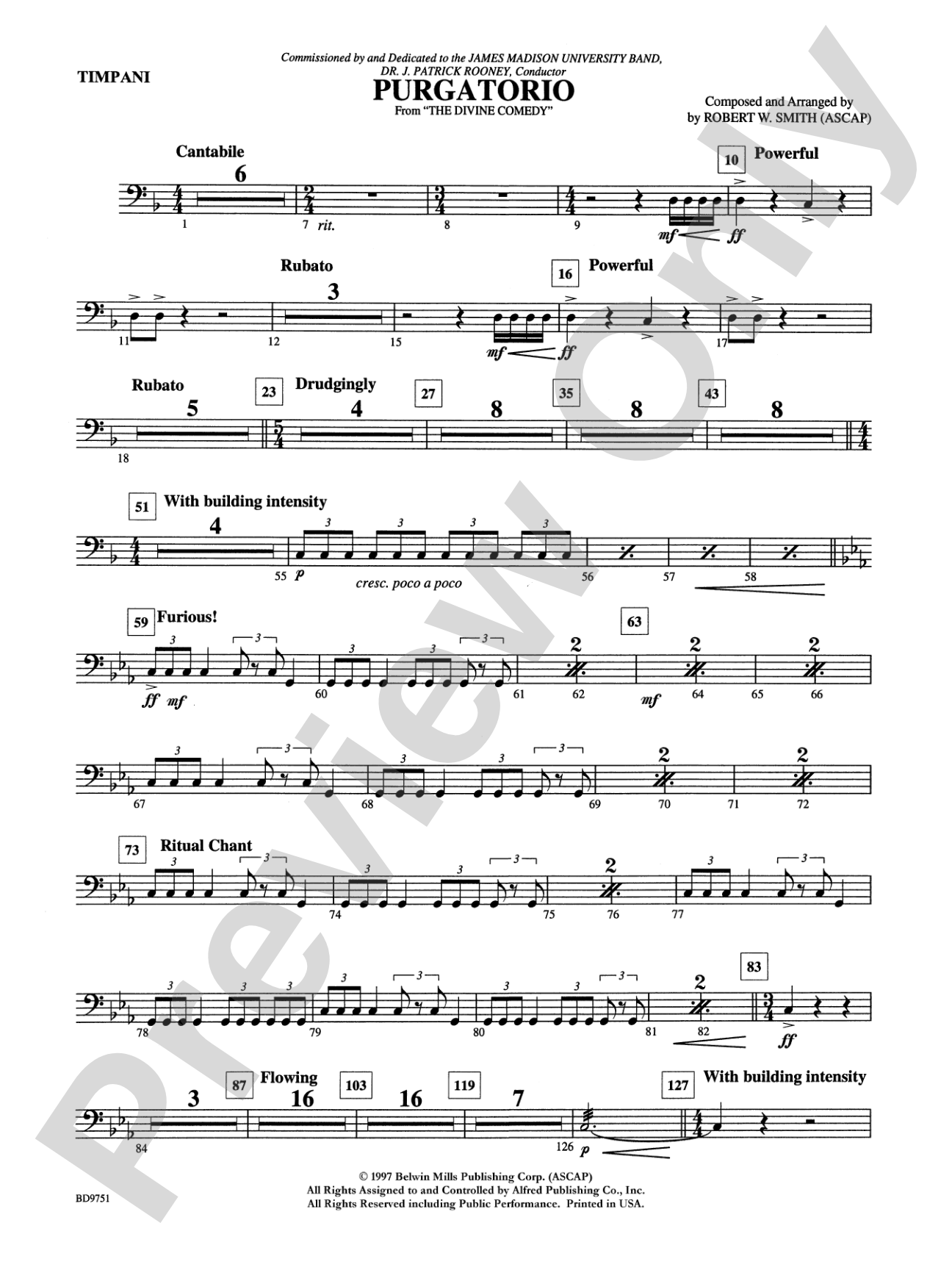 Purgatorio (from The Divine Comedy): Timpani