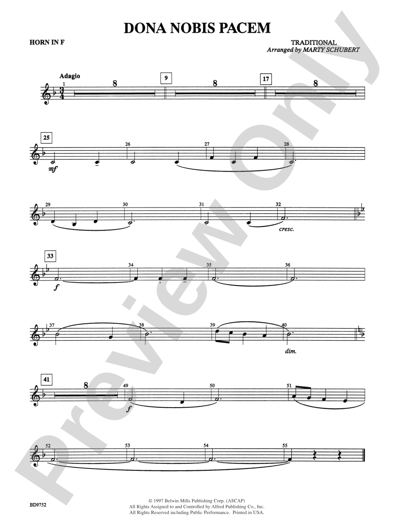Dona Nobis Pacem: 1st F Horn