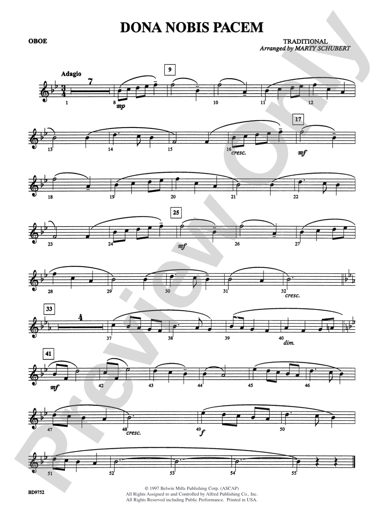 Dona Nobis Pacem: Oboe