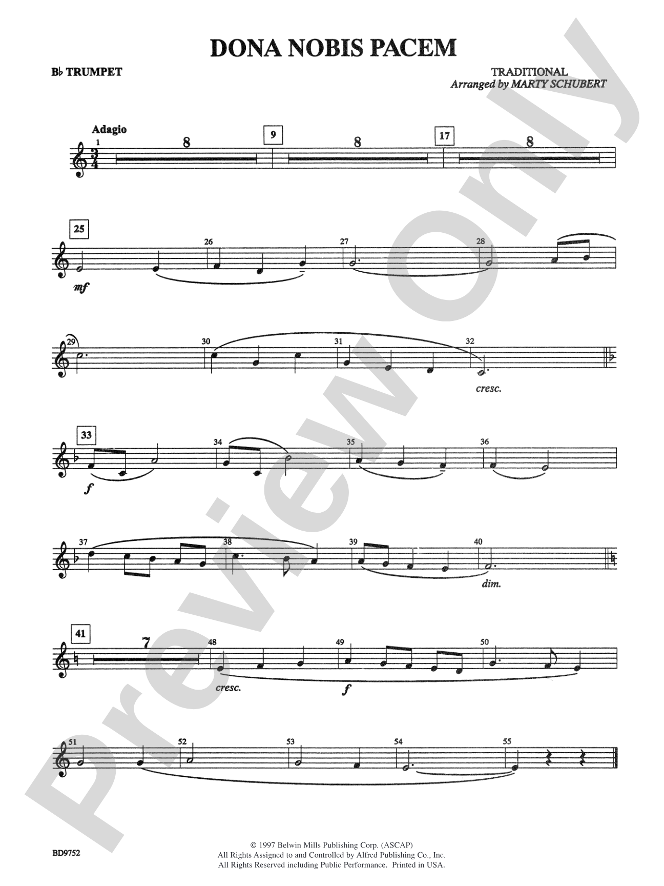 Dona Nobis Pacem: 1st B-flat Trumpet