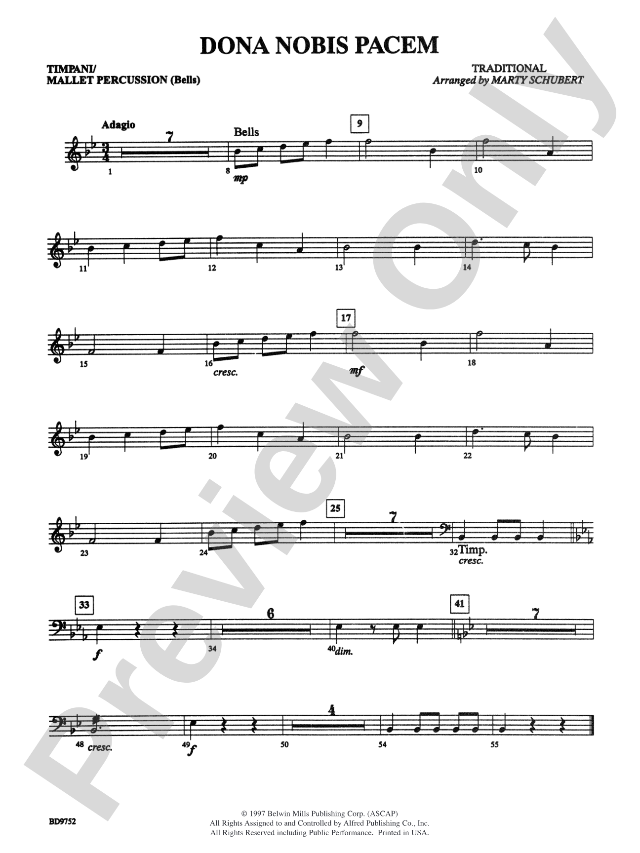 Dona Nobis Pacem: Timpani
