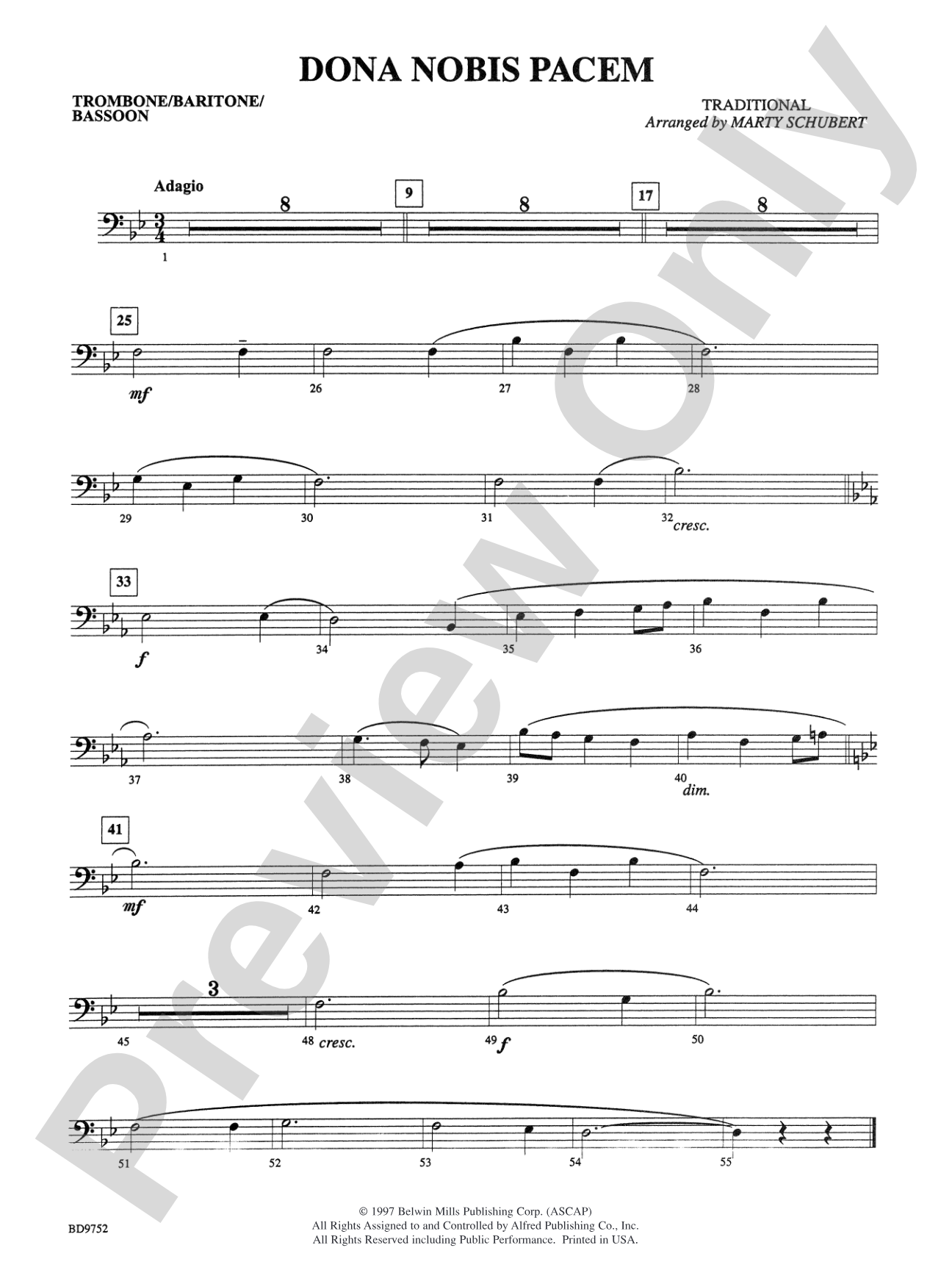 Dona Nobis Pacem: 1st Trombone