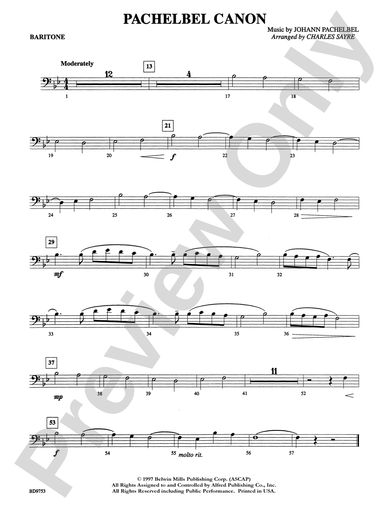 Pachelbel Canon: Baritone B.C.