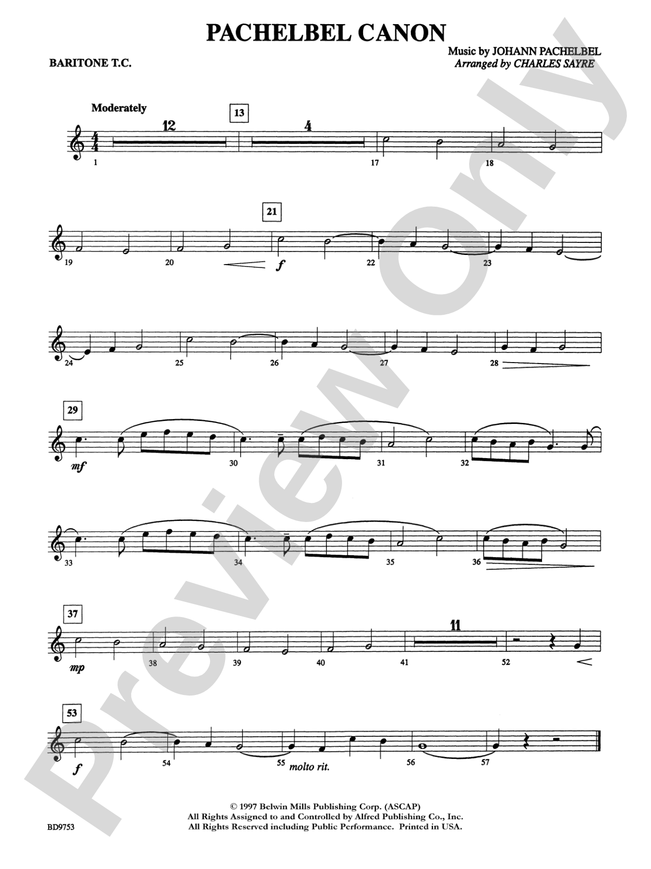 Pachelbel Canon: Baritone T.C.