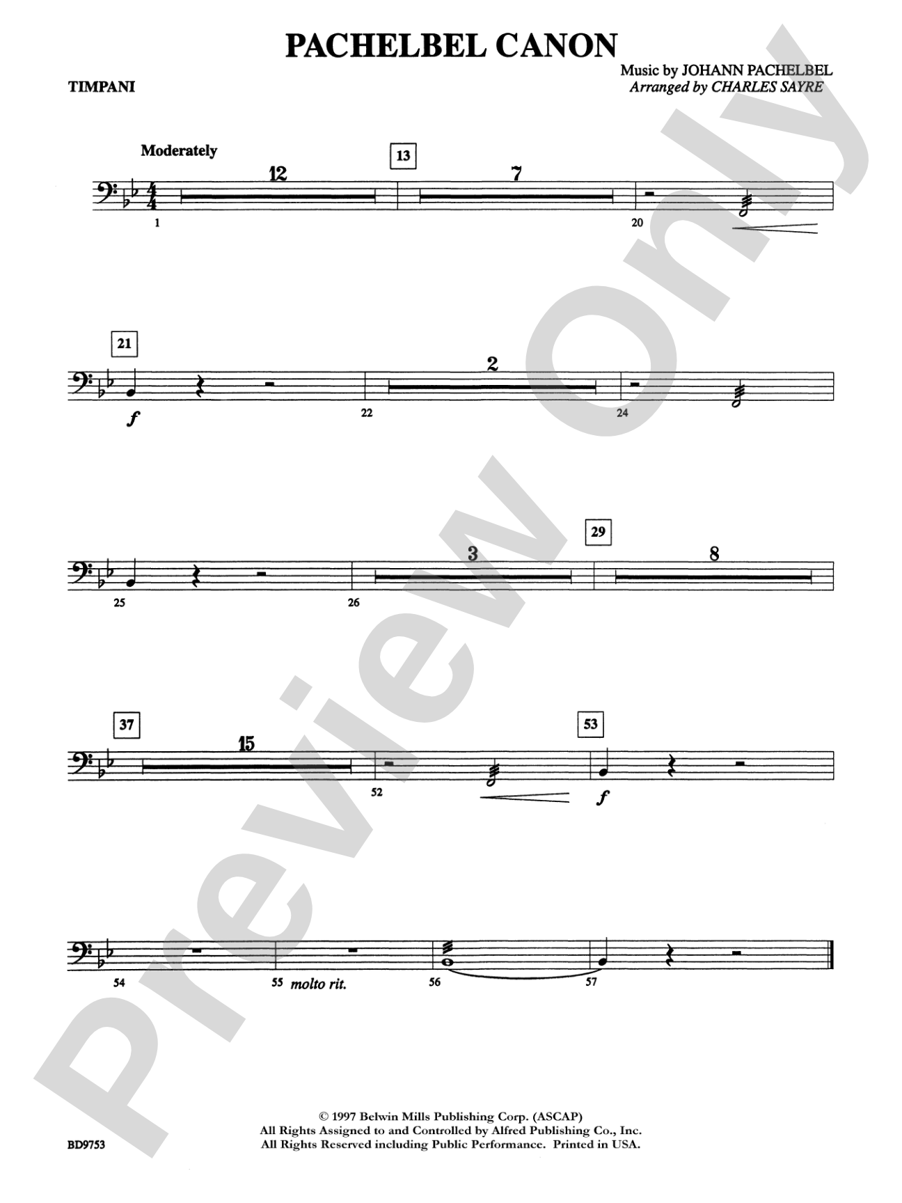 Pachelbel Canon: Timpani