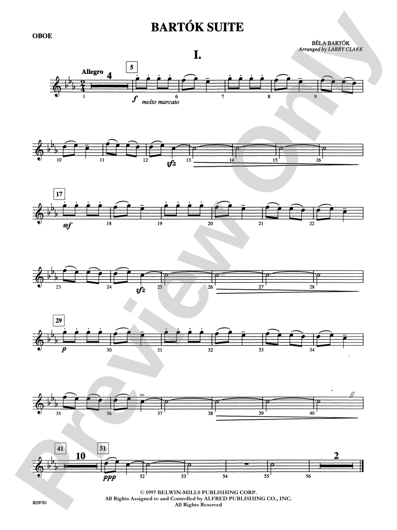 Bartók Suite (from For Children): Oboe