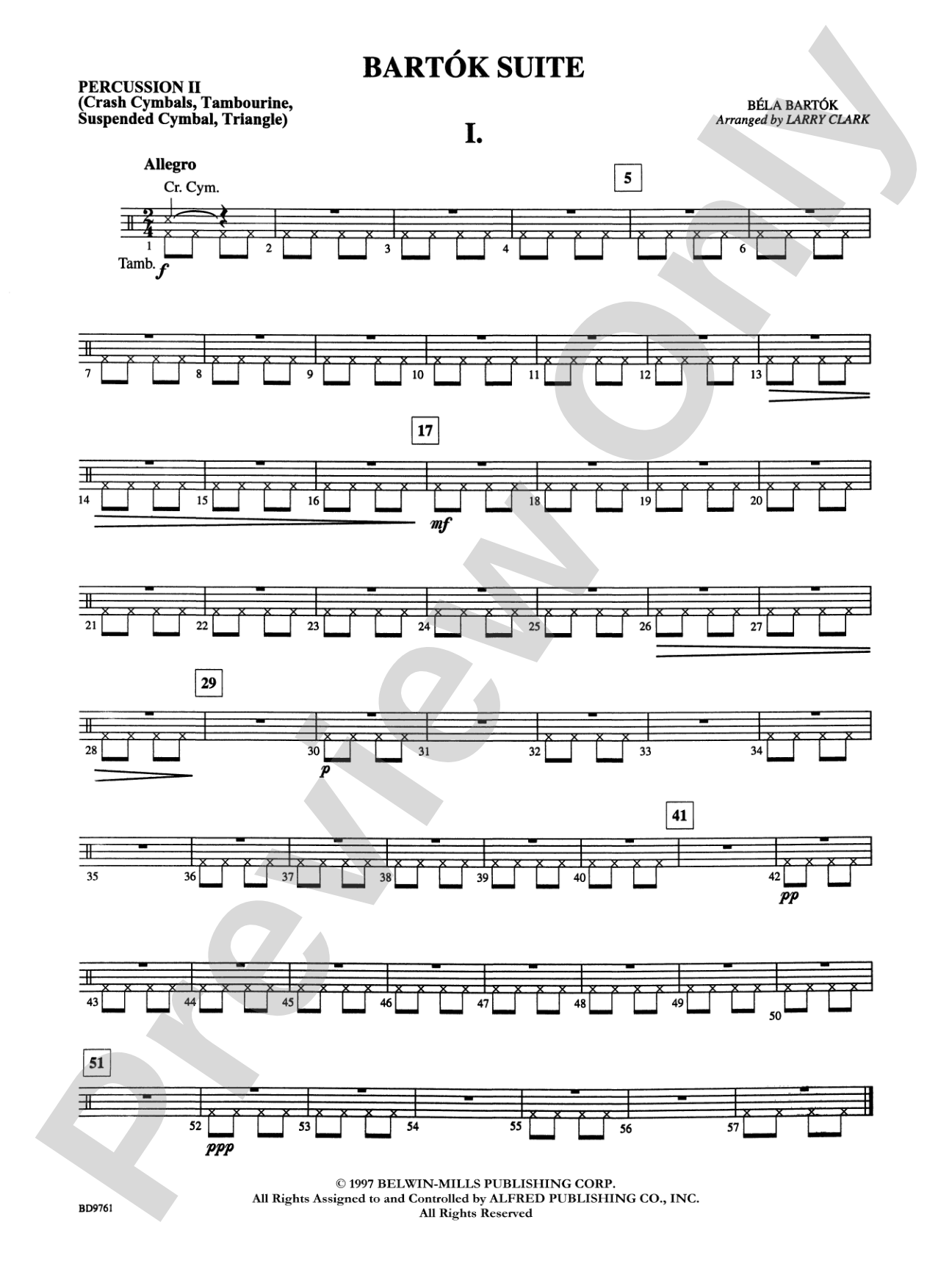 Bartók Suite (from For Children): 2nd Percussion