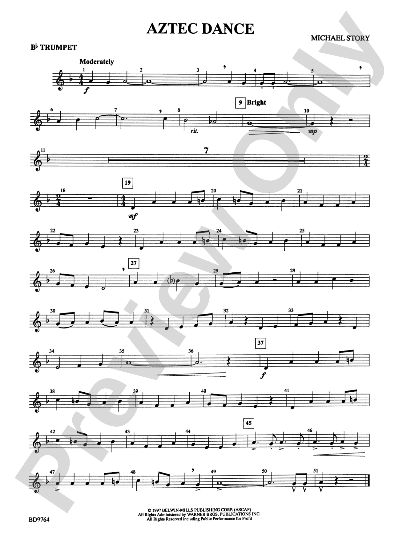 Aztec Dance: 1st B-flat Trumpet