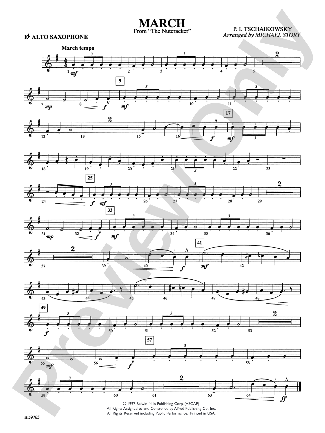 March from The Nutcracker: E-flat Alto Saxophone