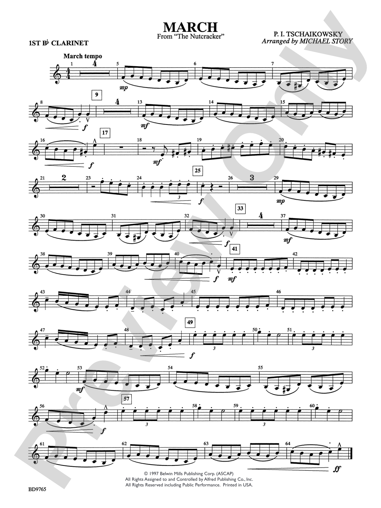 March from The Nutcracker: 1st B-flat Clarinet