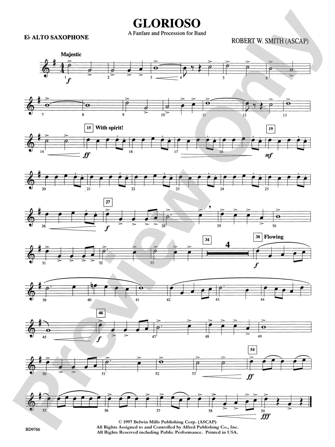 Glorioso (A Fanfare and Procession for Band): E-flat Alto Saxophone