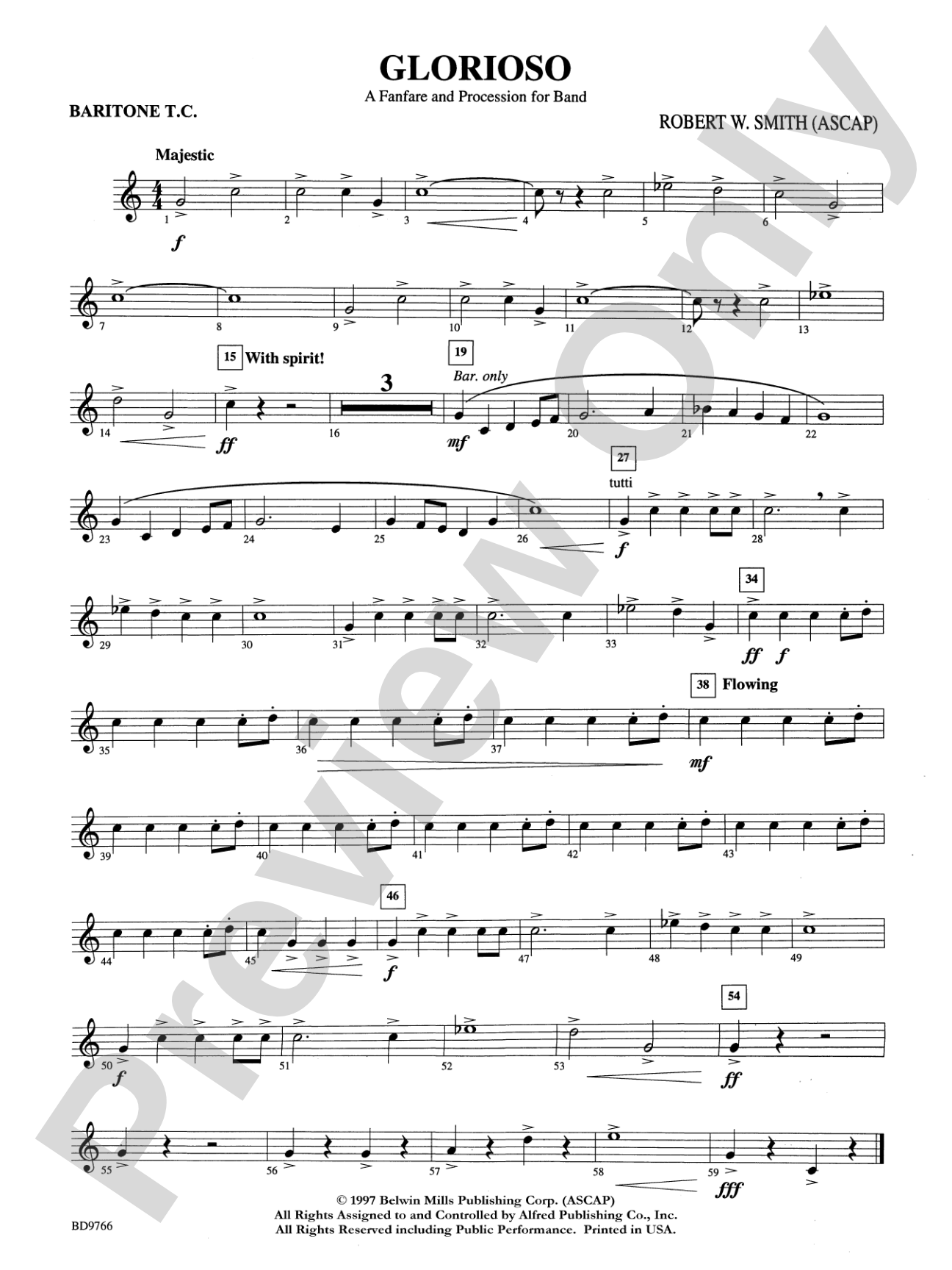 Glorioso (A Fanfare and Procession for Band): Baritone T.C.