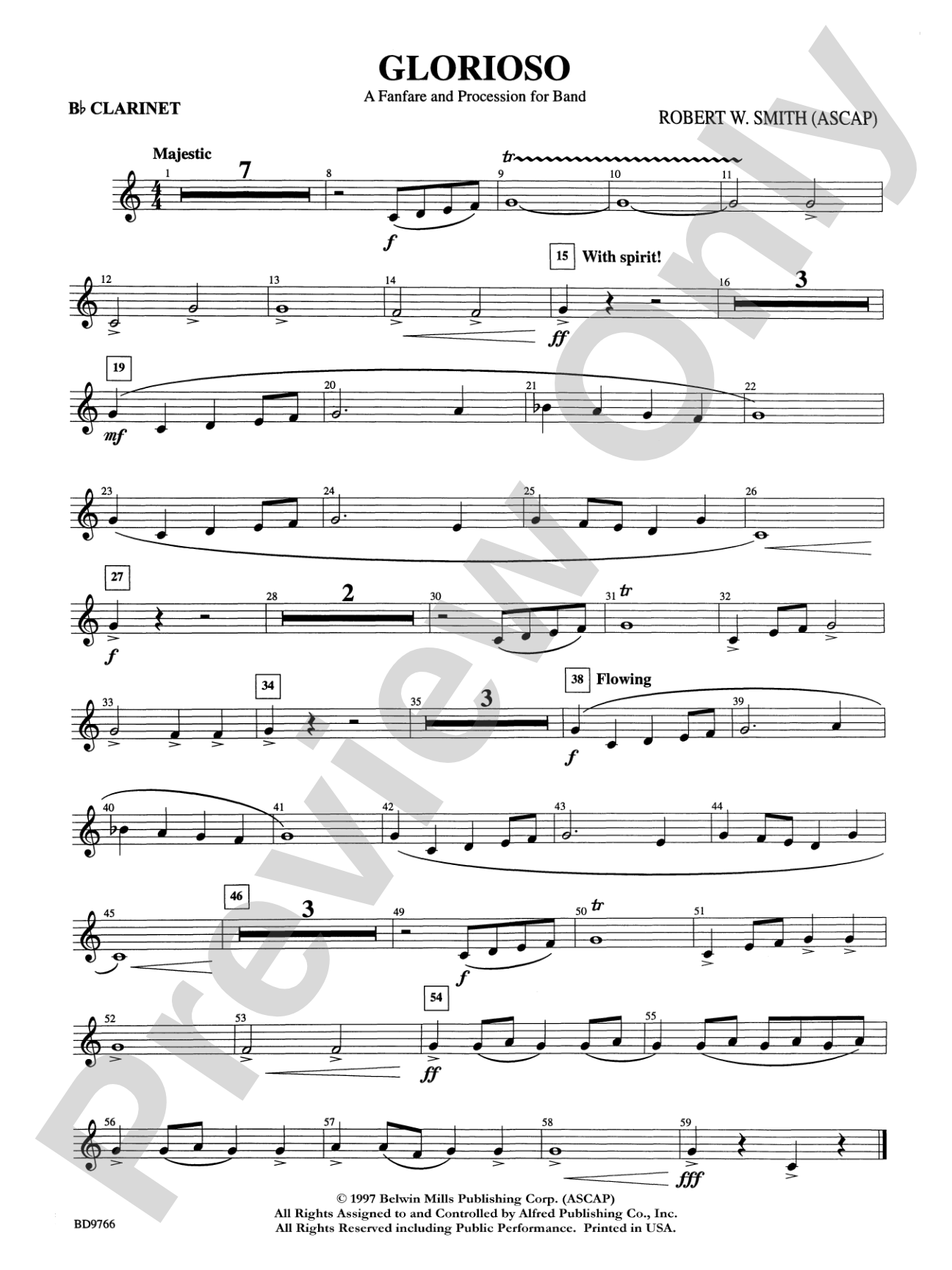 Glorioso (A Fanfare and Procession for Band): 1st B-flat Clarinet