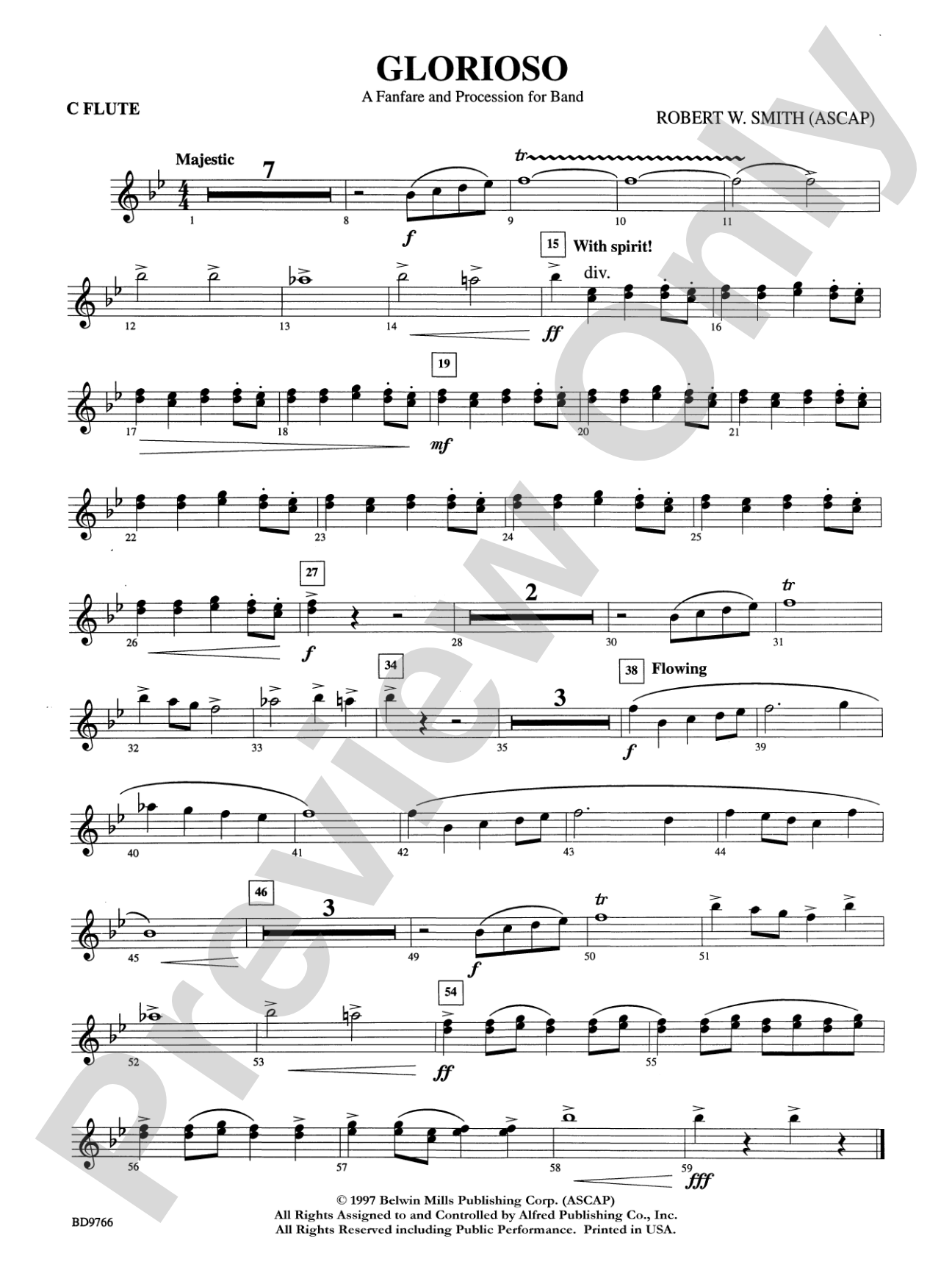 Glorioso (A Fanfare and Procession for Band): Flute