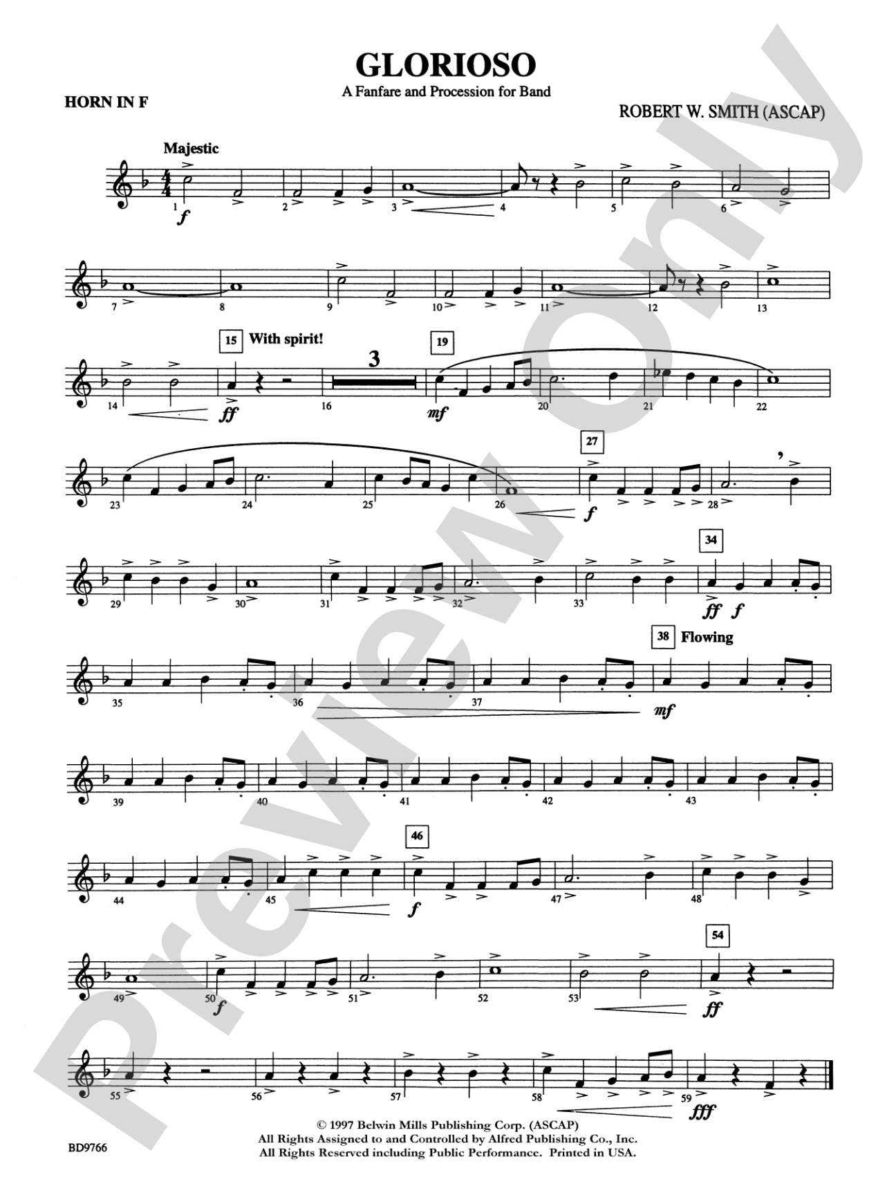Glorioso (A Fanfare and Procession for Band): 1st F Horn