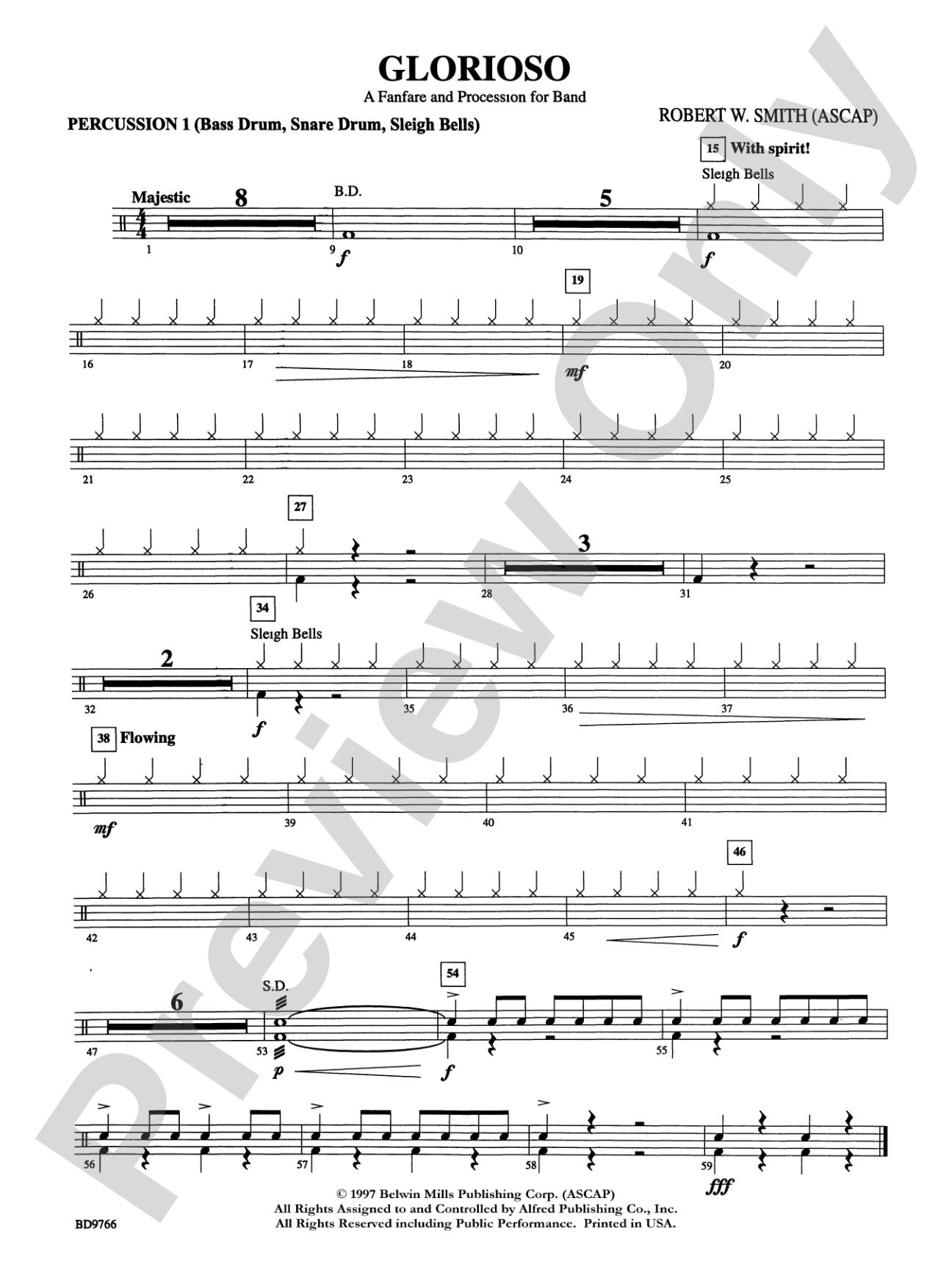 Glorioso (A Fanfare and Procession for Band): 1st Percussion