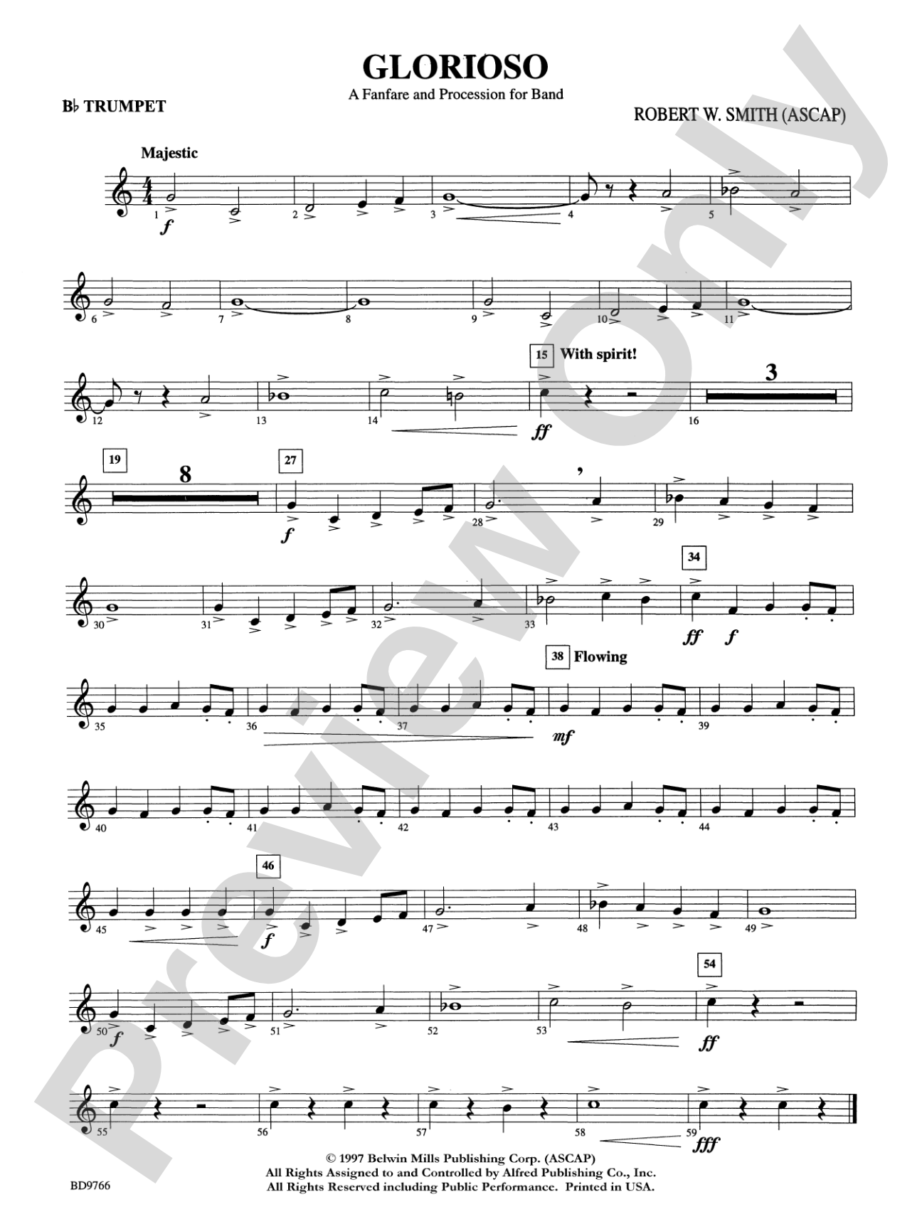 Glorioso (A Fanfare and Procession for Band): 1st B-flat Trumpet