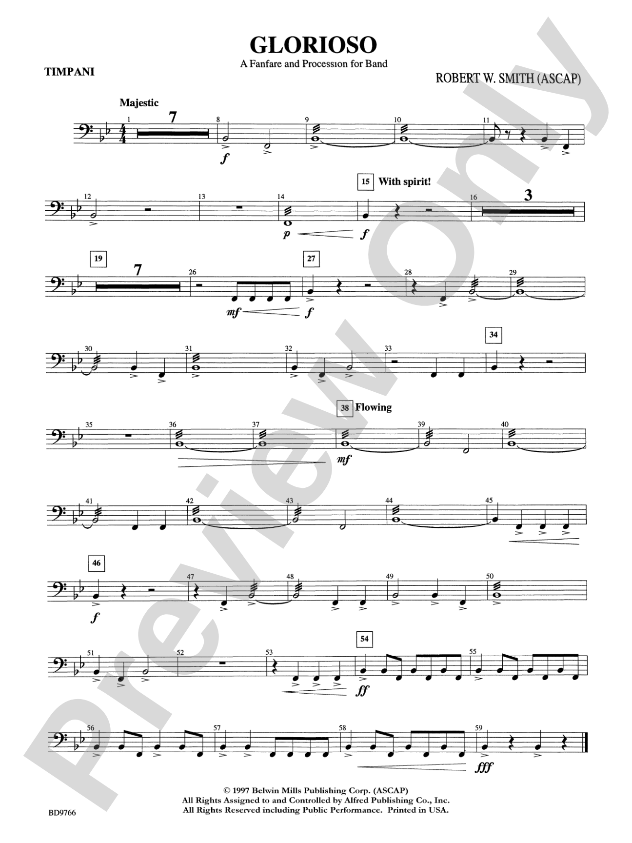 Glorioso (A Fanfare and Procession for Band): Timpani