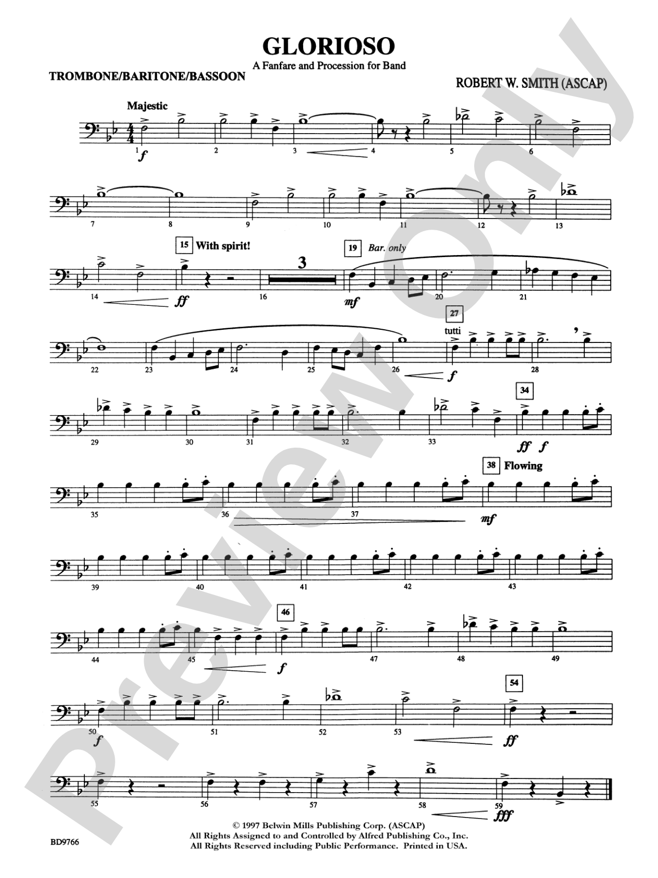 Glorioso (A Fanfare and Procession for Band): 1st Trombone