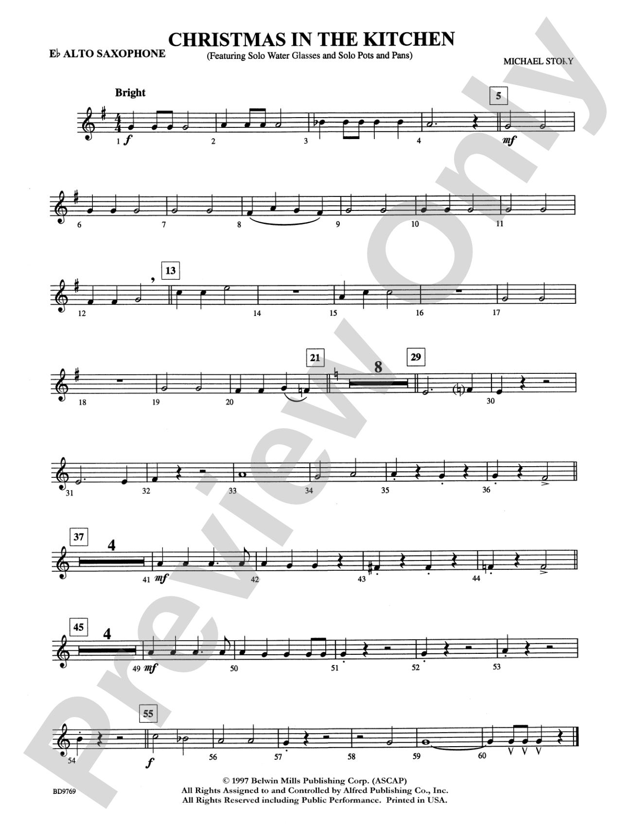 Christmas in the Kitchen: E-flat Alto Saxophone