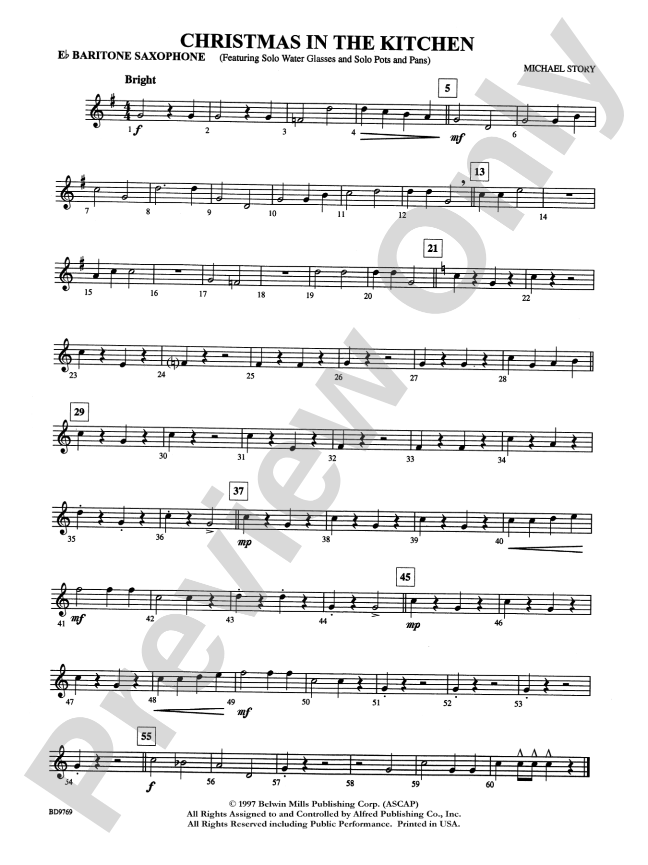 Christmas in the Kitchen: E-flat Baritone Saxophone