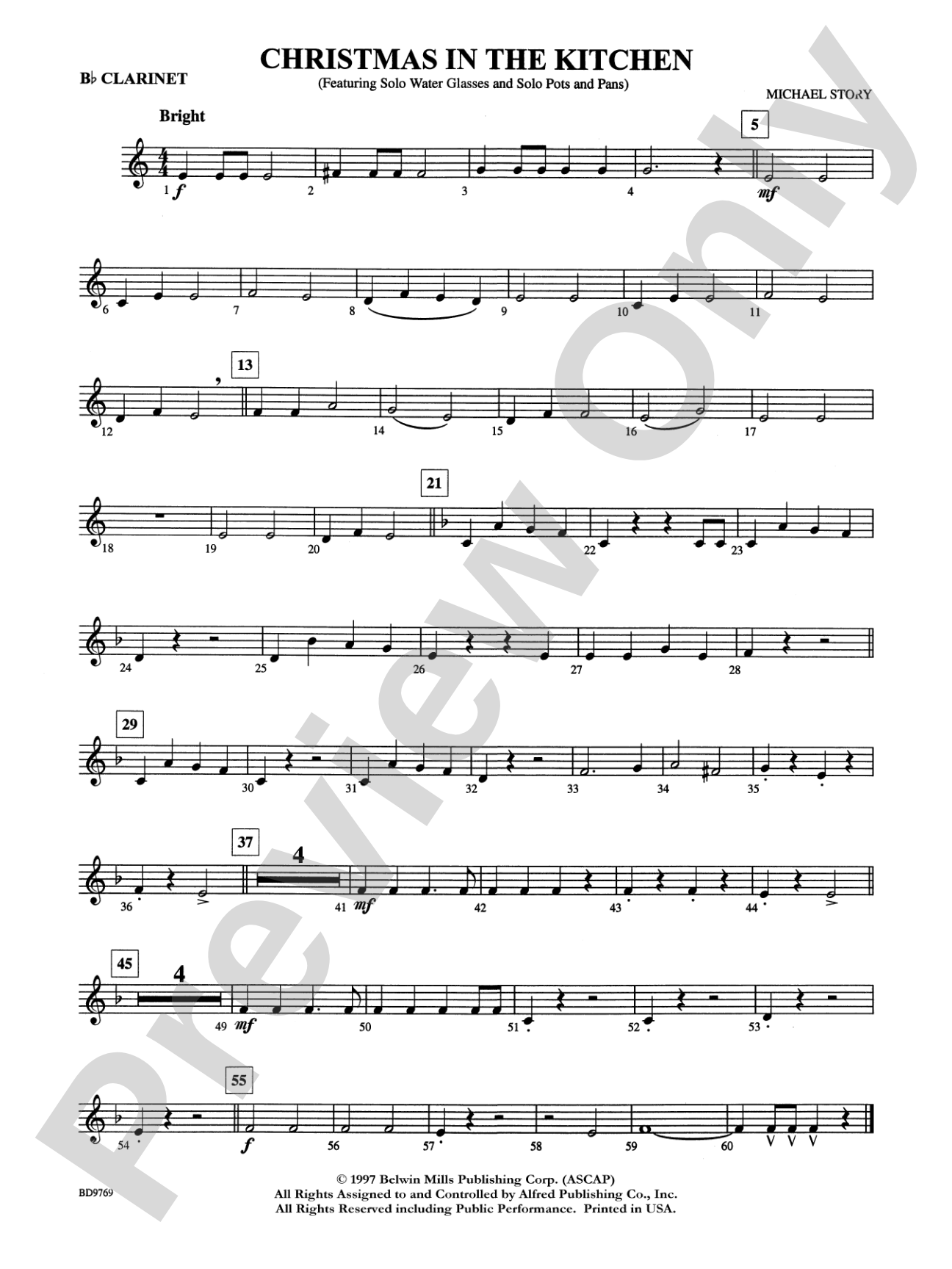 Christmas in the Kitchen: 1st B-flat Clarinet