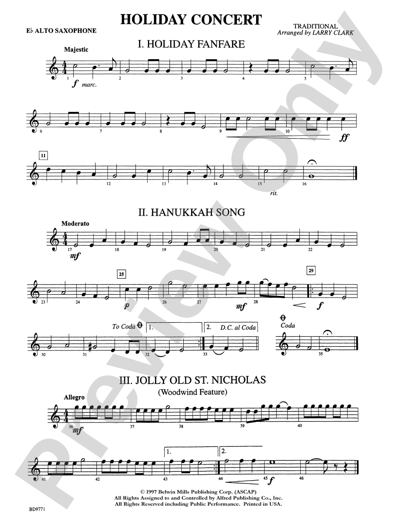 Holiday Concert: E-flat Alto Saxophone