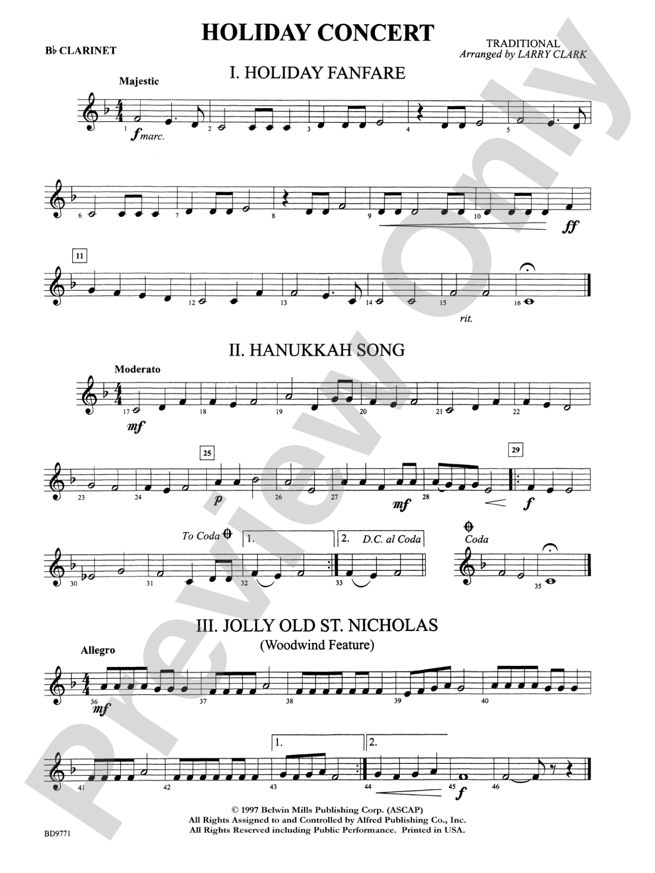 Holiday Concert: 1st B-flat Clarinet