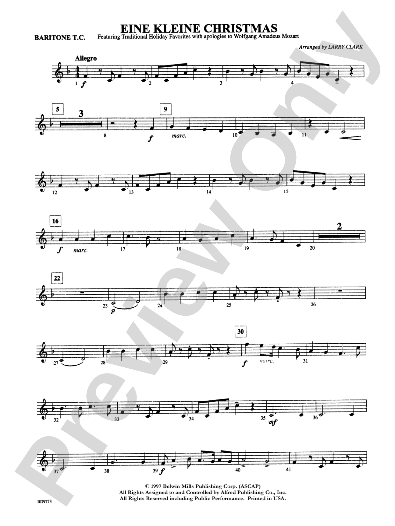 Eine Kleine Christmas (featuring Traditional Holiday Favorites (with apologies to Wolfgang Amadeus Mozart)): Baritone T.C.