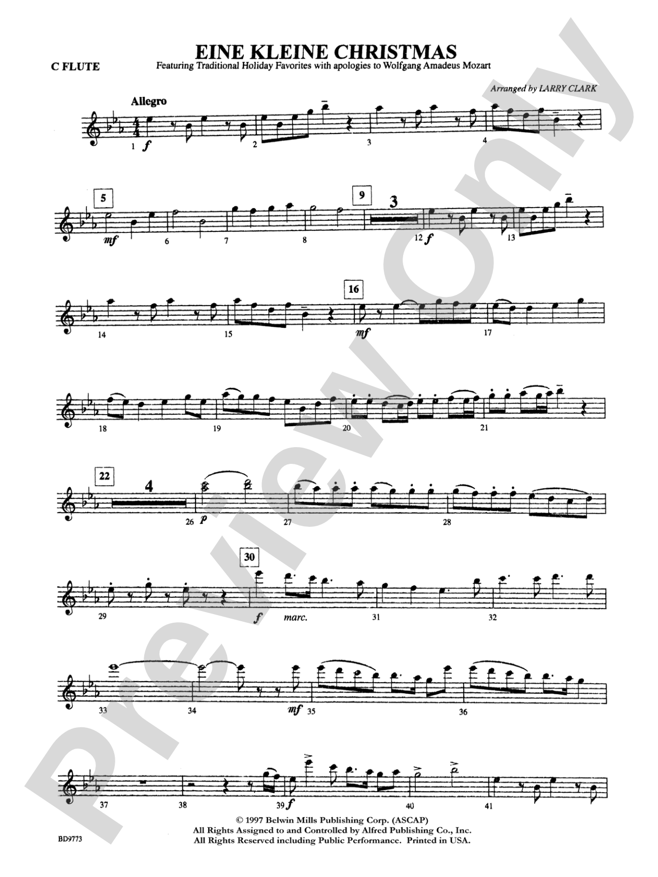 Eine Kleine Christmas (featuring Traditional Holiday Favorites (with apologies to Wolfgang Amadeus Mozart)): Flute