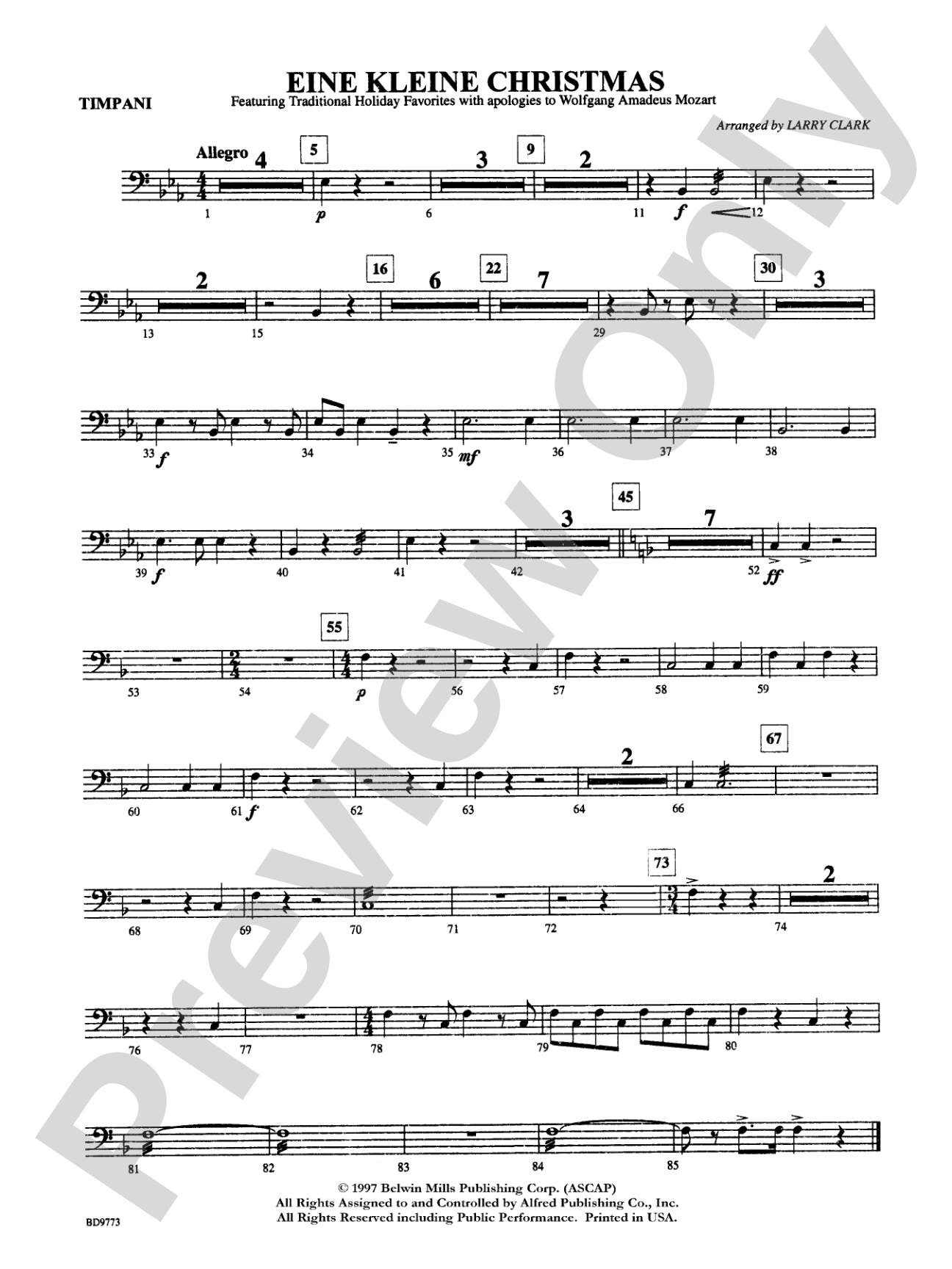 Eine Kleine Christmas (featuring Traditional Holiday Favorites (with apologies to Wolfgang Amadeus Mozart)): Timpani