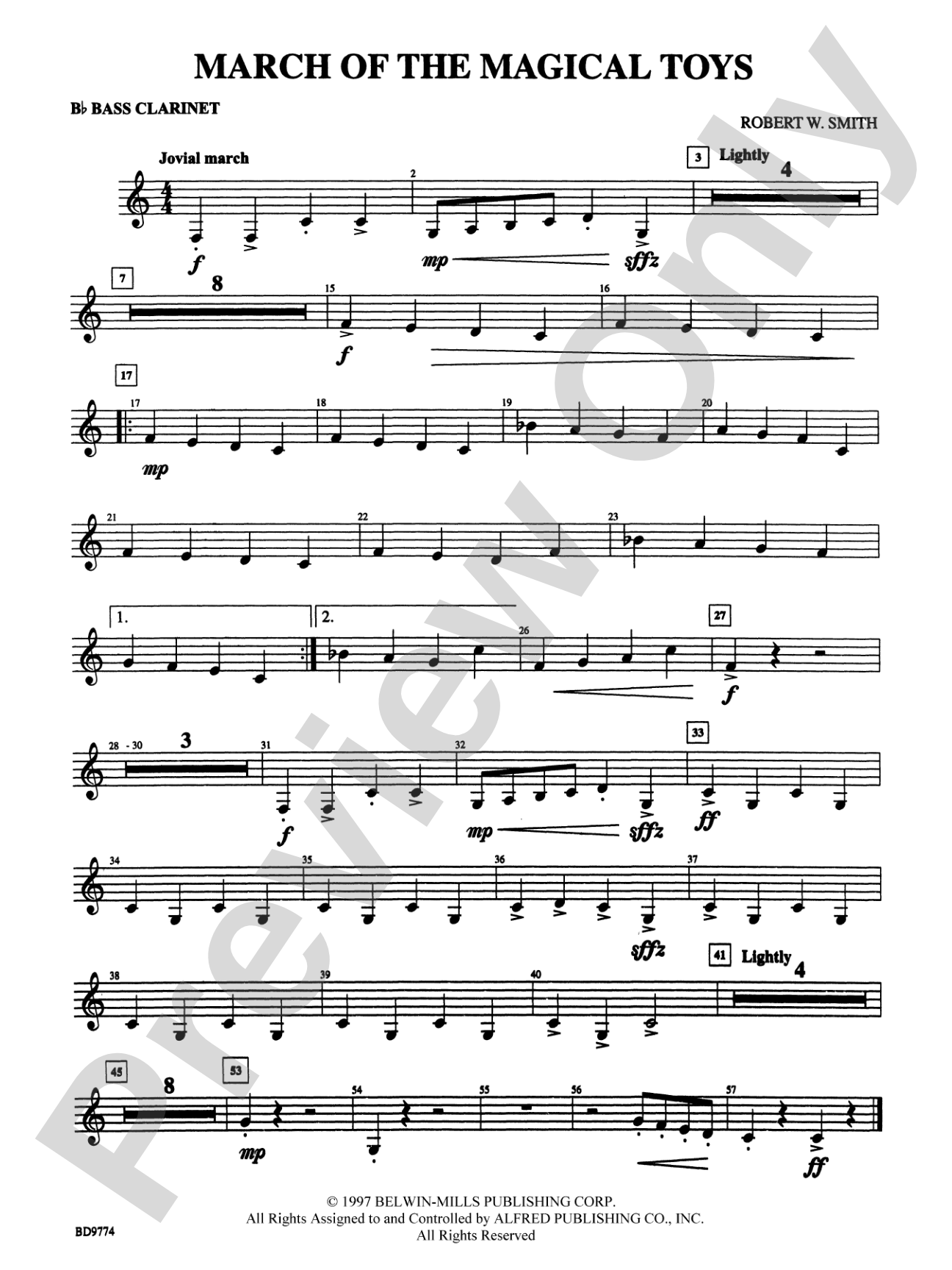 March of the Magical Toys: B-flat Bass Clarinet