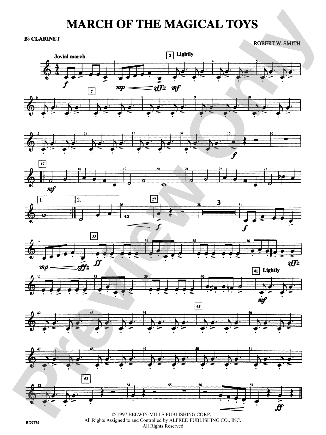 March of the Magical Toys: 1st B-flat Clarinet
