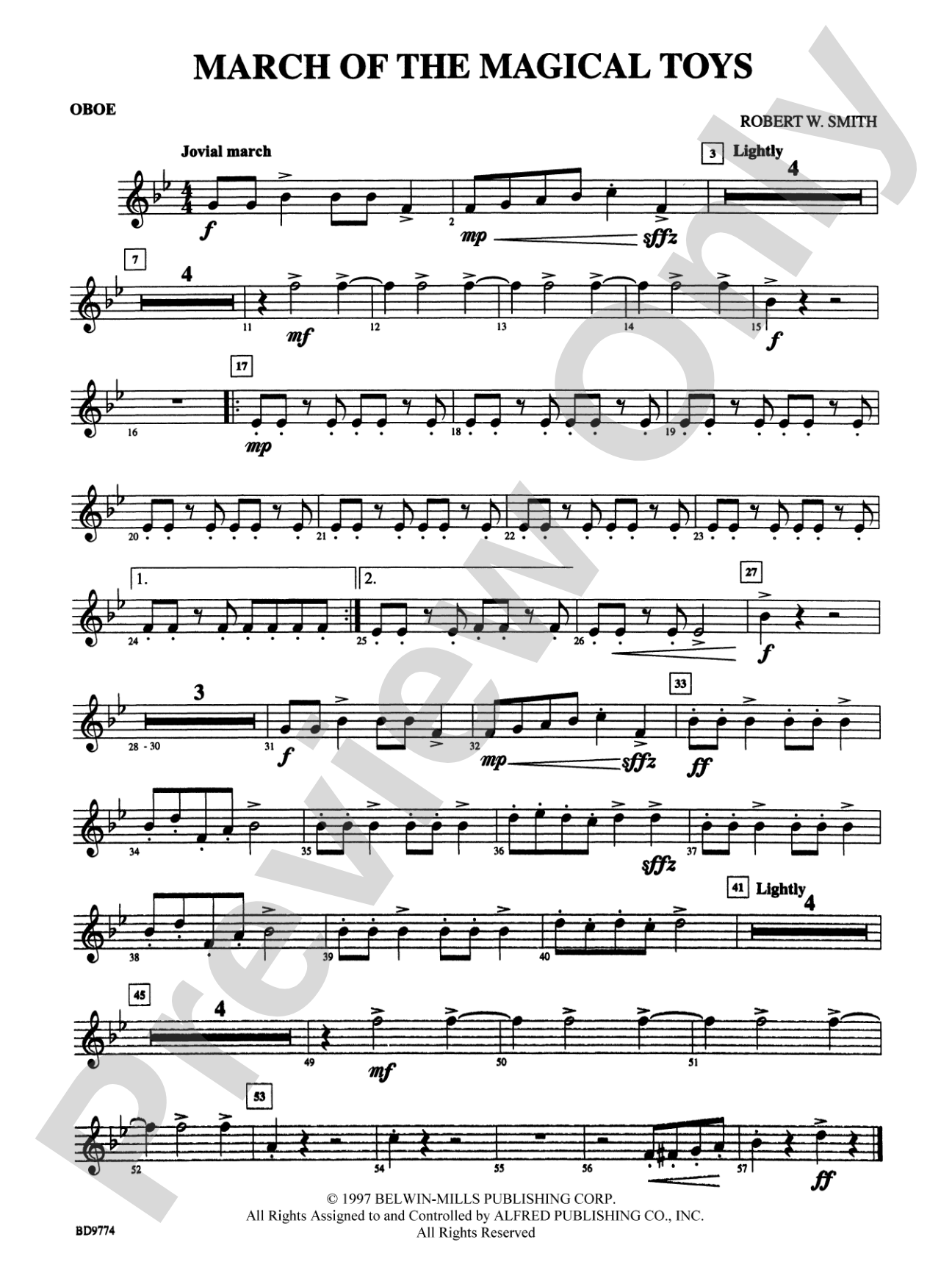 March of the Magical Toys: Oboe