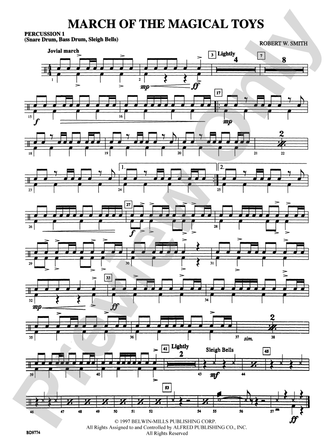 March of the Magical Toys: 1st Percussion