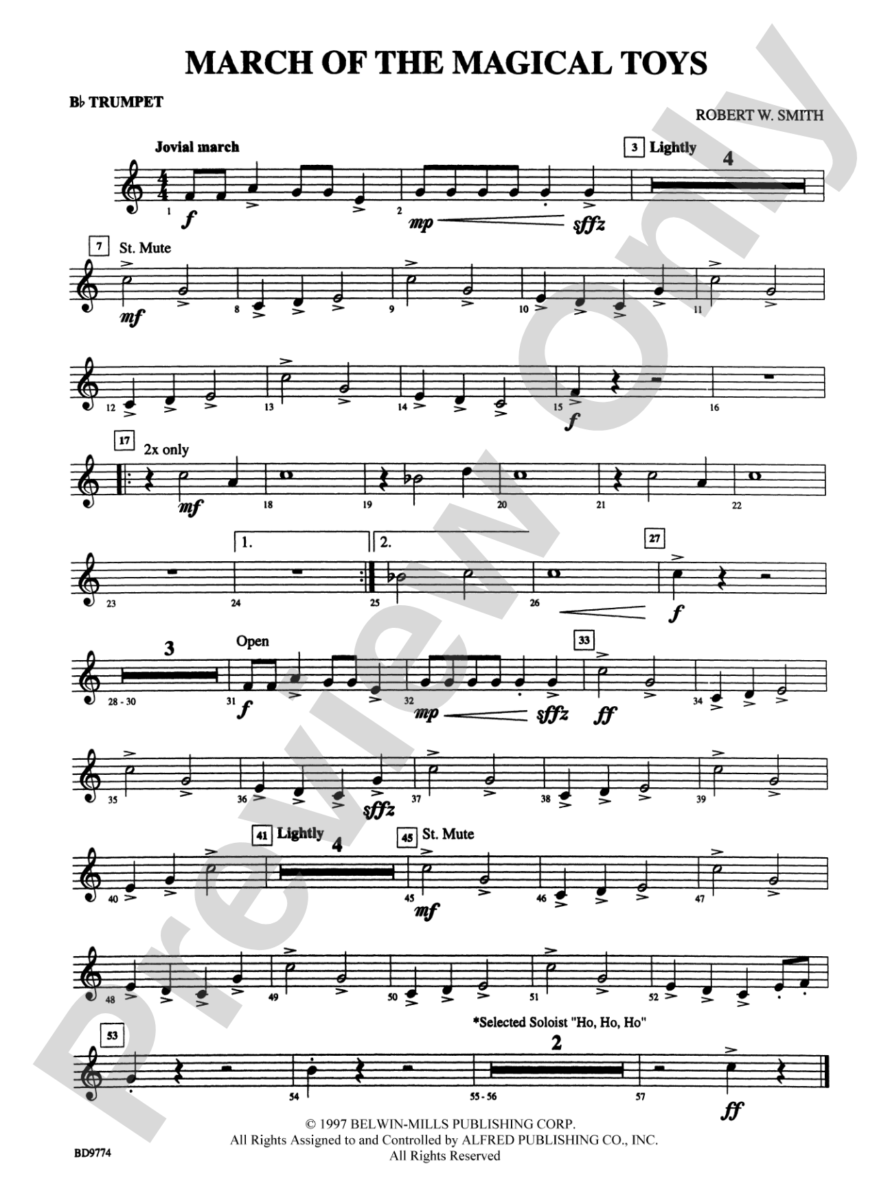 March of the Magical Toys: 1st B-flat Trumpet