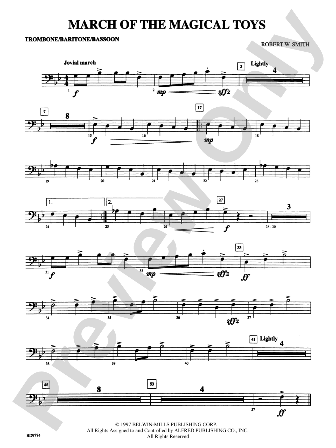 March of the Magical Toys: 1st Trombone