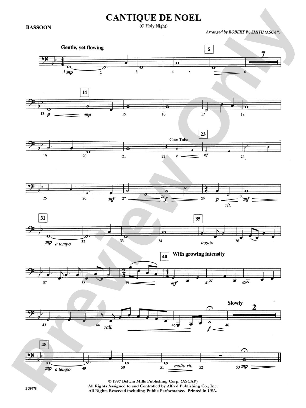 Cantique de Noel (O Holy Night): Bassoon