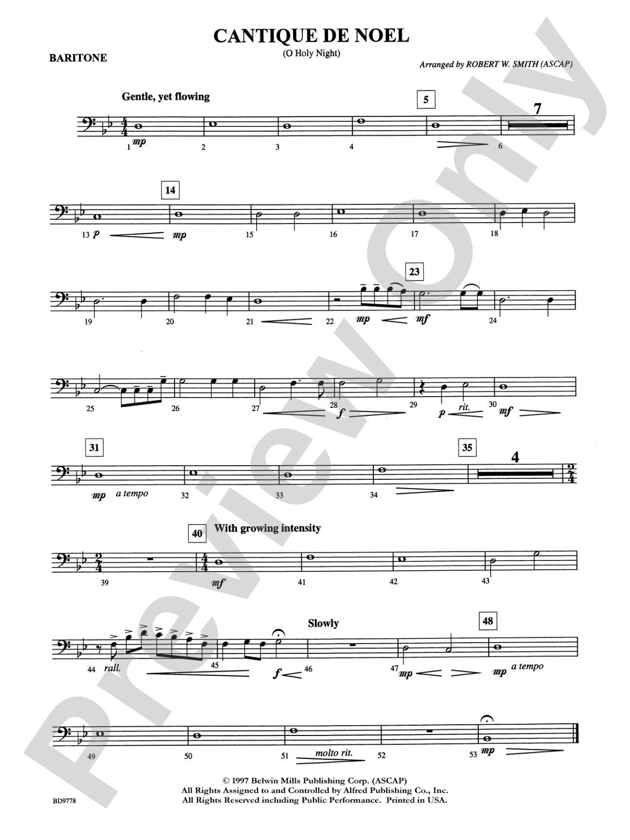 Cantique de Noel (O Holy Night): Baritone B.C.