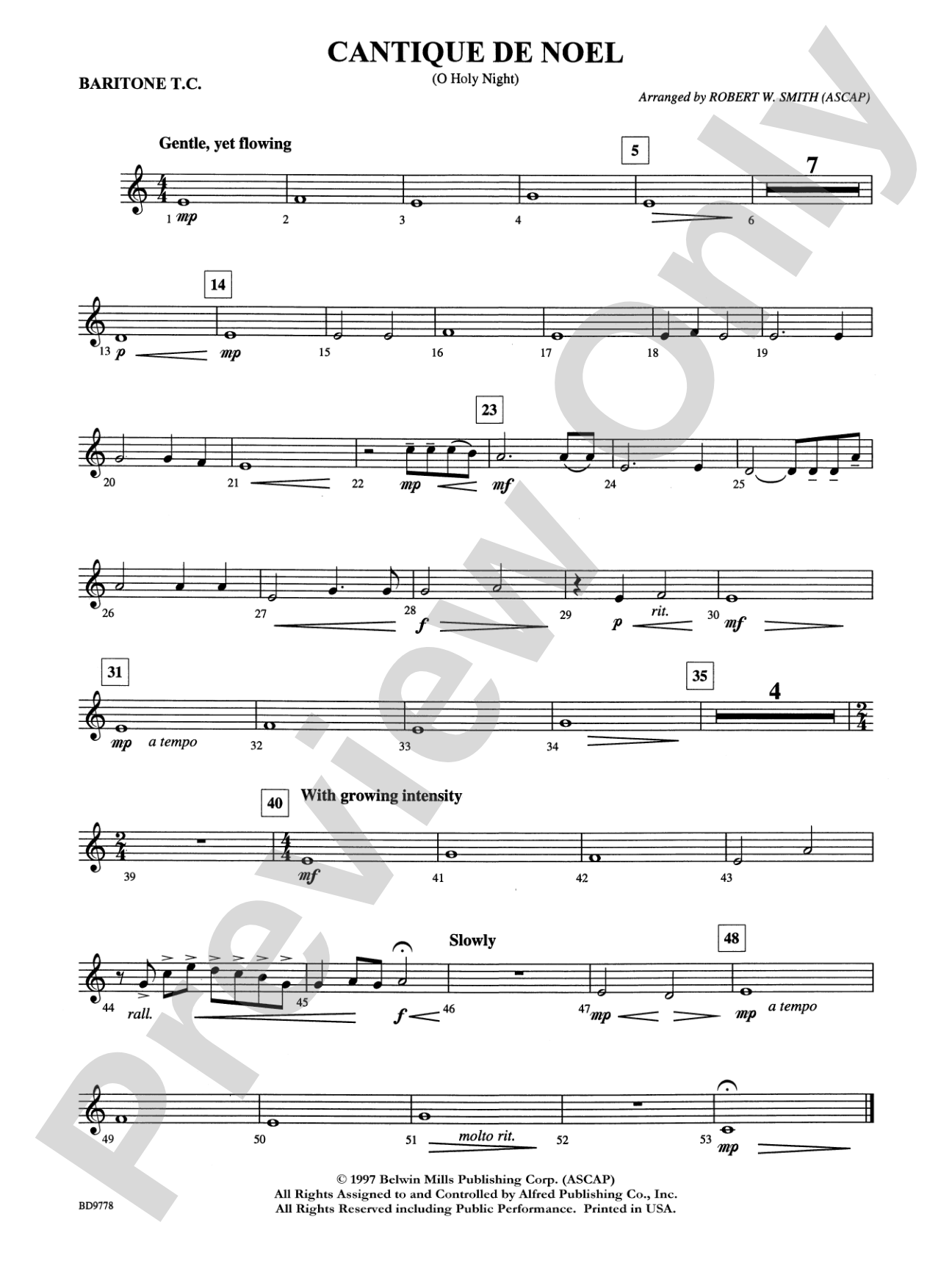 Cantique de Noel (O Holy Night): Baritone T.C.